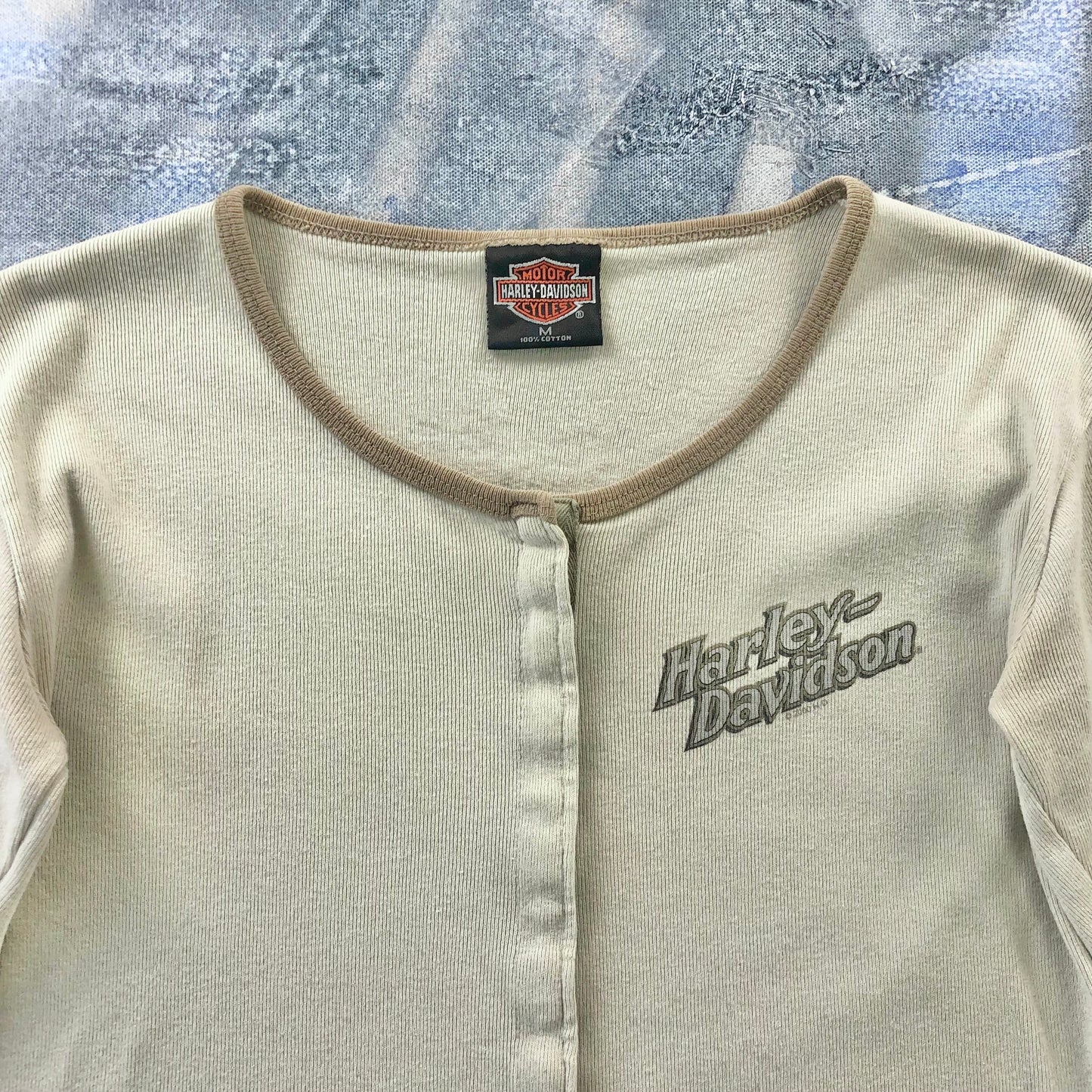Vintage USA Harley Davidson Motorcycles Full Button Long Sleeve Blouse Shirt M (Womens)