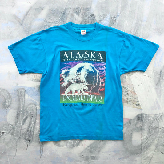 Vintage USA Alaska The Last Frontier Polar Bear T Shirt L