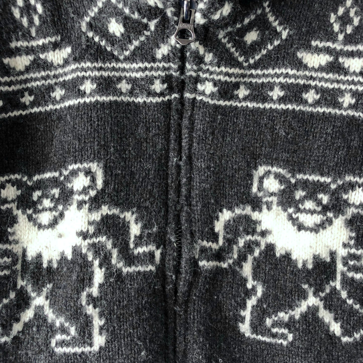 Schott x Grateful Dead Dancing Bears Zip Sweater M