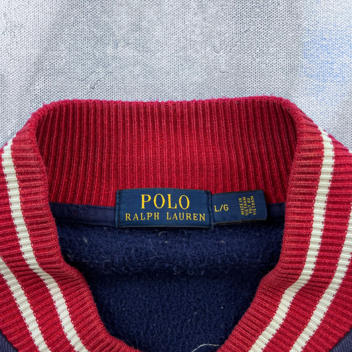 Polo Ralph Lauren New York Varsity Letterman Button Sweatshirt L