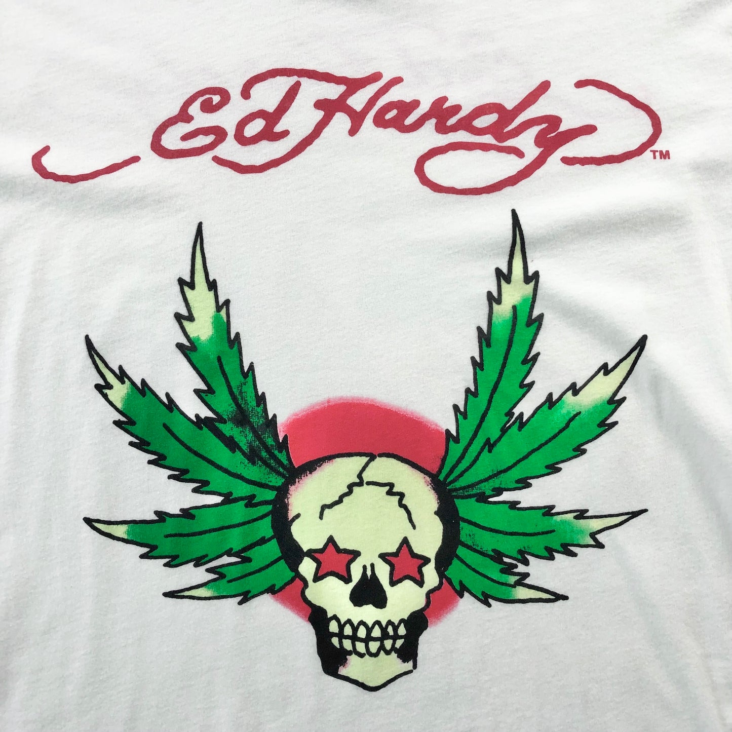Vintage Y2K Ed Hardy Cannabis Skull T Shirt XL