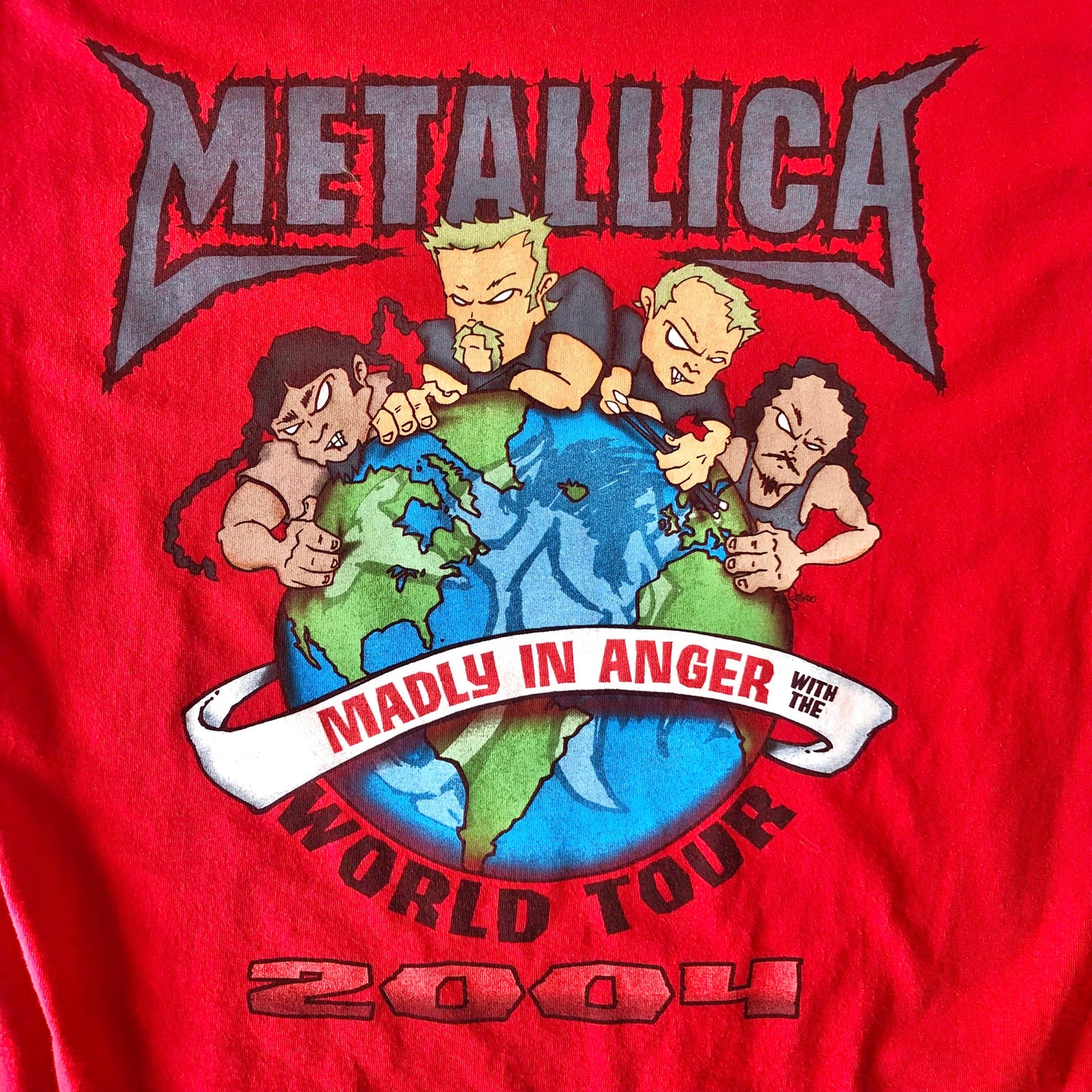 Vintage Metallica Madly In Anger 2004 World Tour T Shirt L