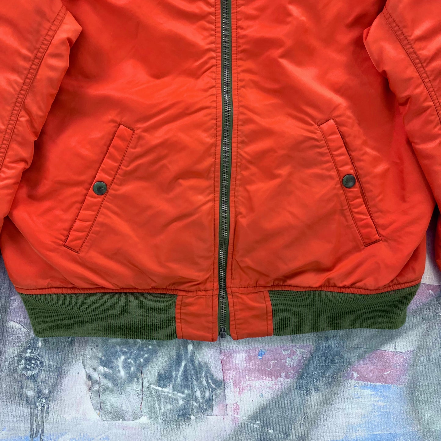 Vintage Ralph Lauren Reversible Flight MA-1 Bomber Zip Jacket XL