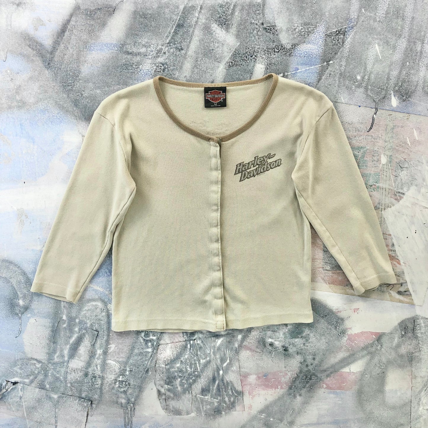 Vintage USA Harley Davidson Motorcycles Full Button Long Sleeve Blouse Shirt M (Womens)