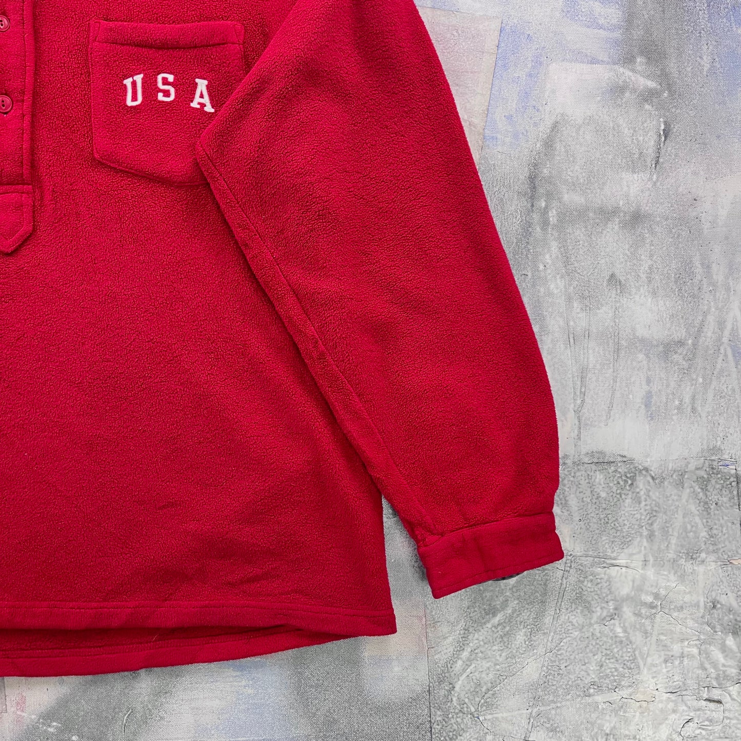 Vintage Polo Sport USA Quarter Button Fleece Sweatshirt XL