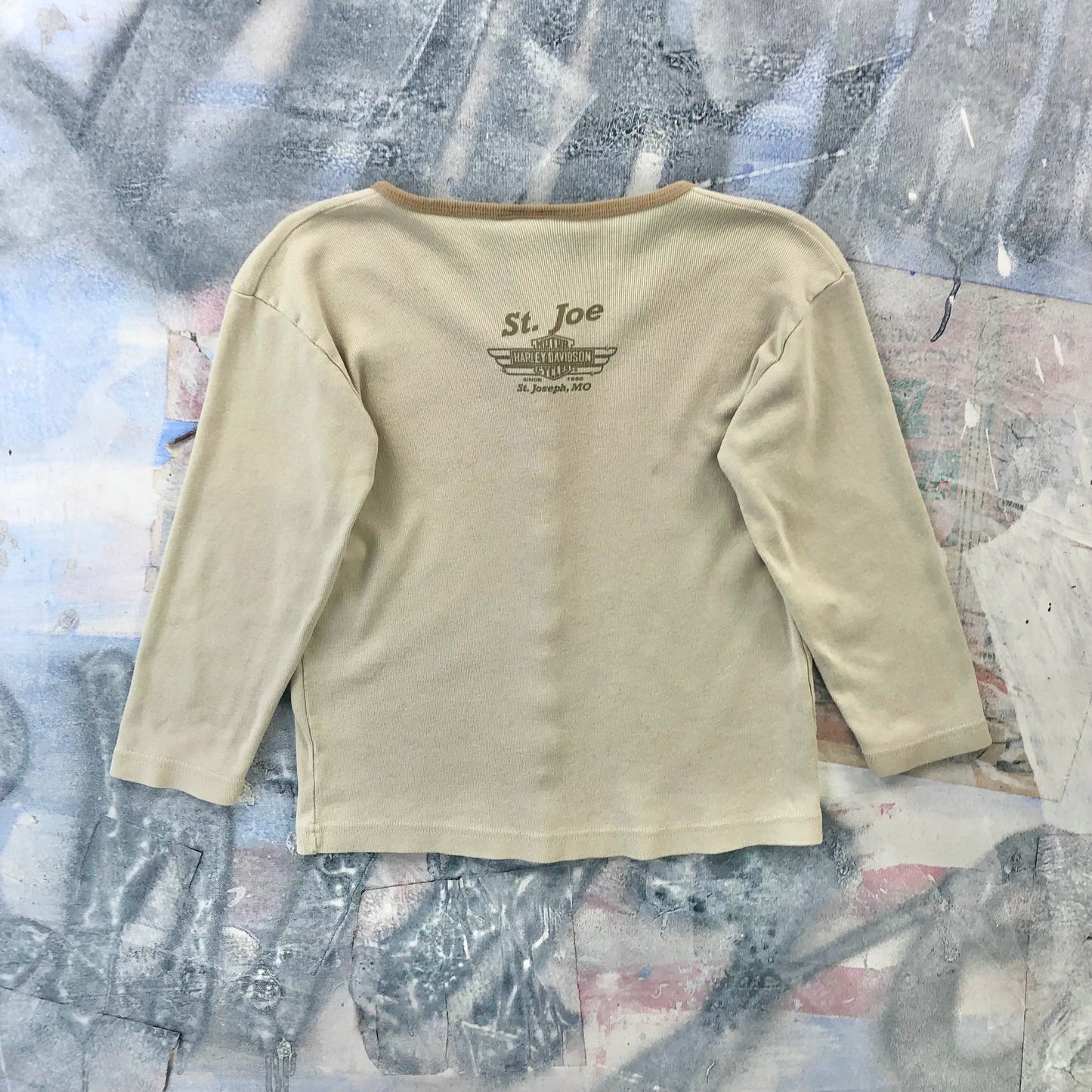 Vintage USA Harley Davidson Motorcycles Full Button Long Sleeve Blouse Shirt M (Womens)