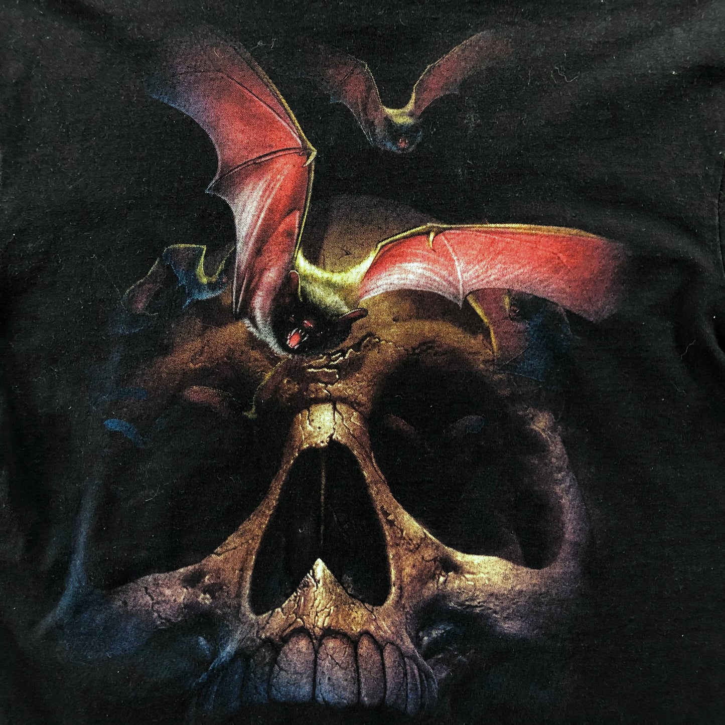 Vintage Y2K Hot Rock Skull & Bats T Shirt M