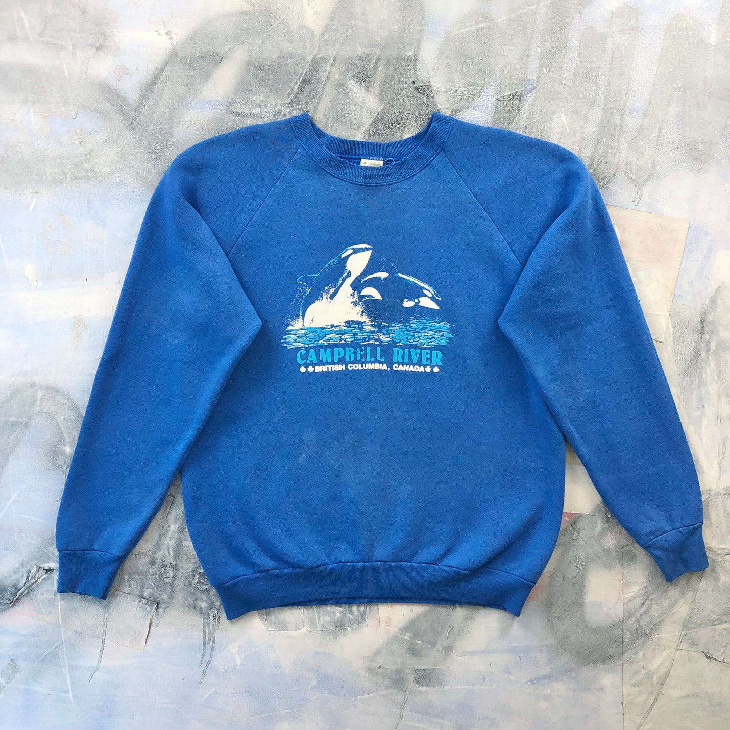 Vintage USA 90s Orcas Campbell River British Columbia Canada Crewneck Sweatshirt XL