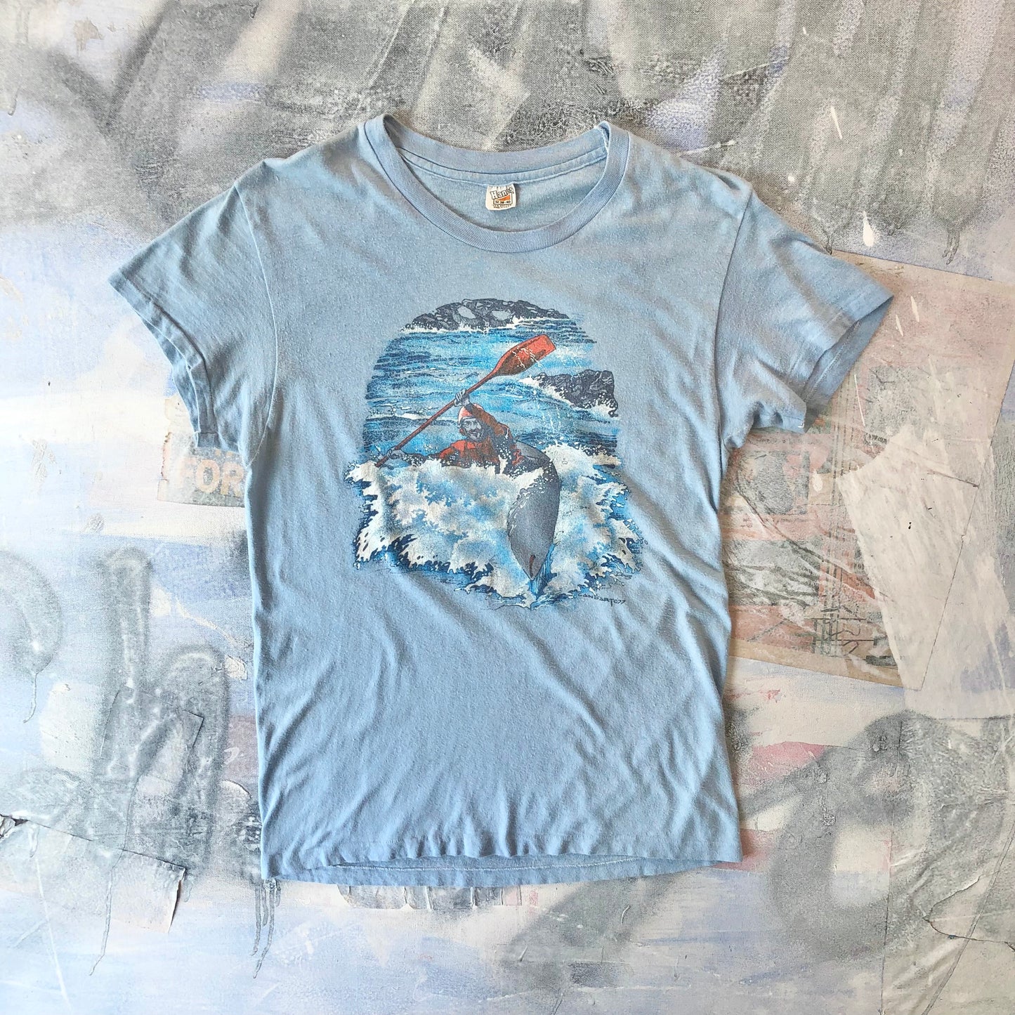 Vintage 70s USA River Rafting Single Stitch T Shirt M