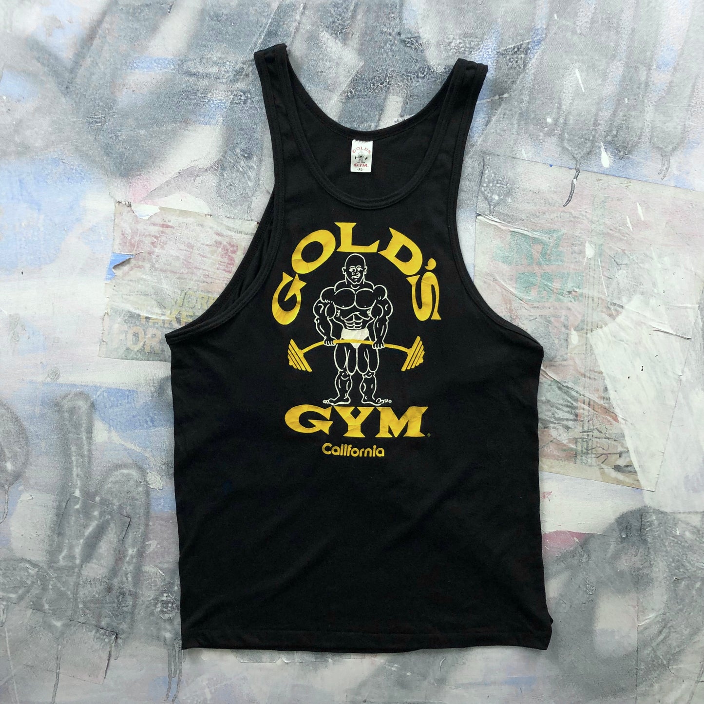 Vintage USA 70s Golds Gym California Single Stitch Tank Top XL