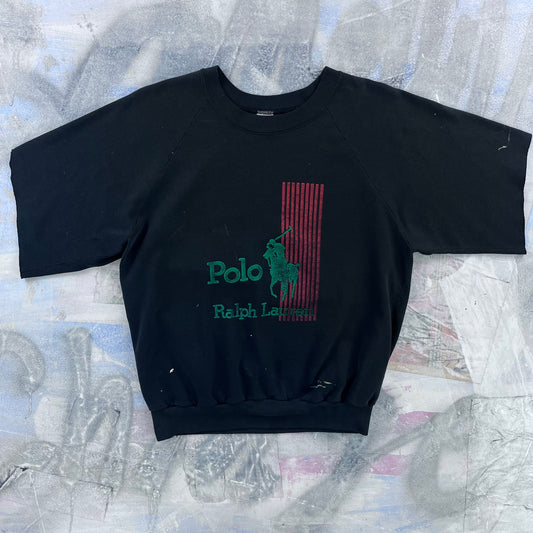Vintage 80s USA Polo Ralph Lauren Custom Cut Off Crewneck Sweatshirt L