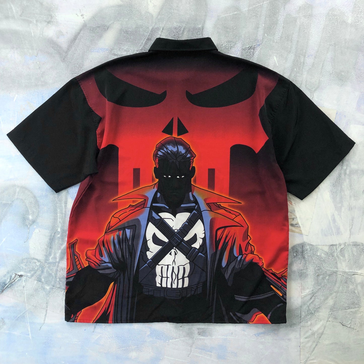 Vintage Marvel The Punisher AOP Button Shirt XL