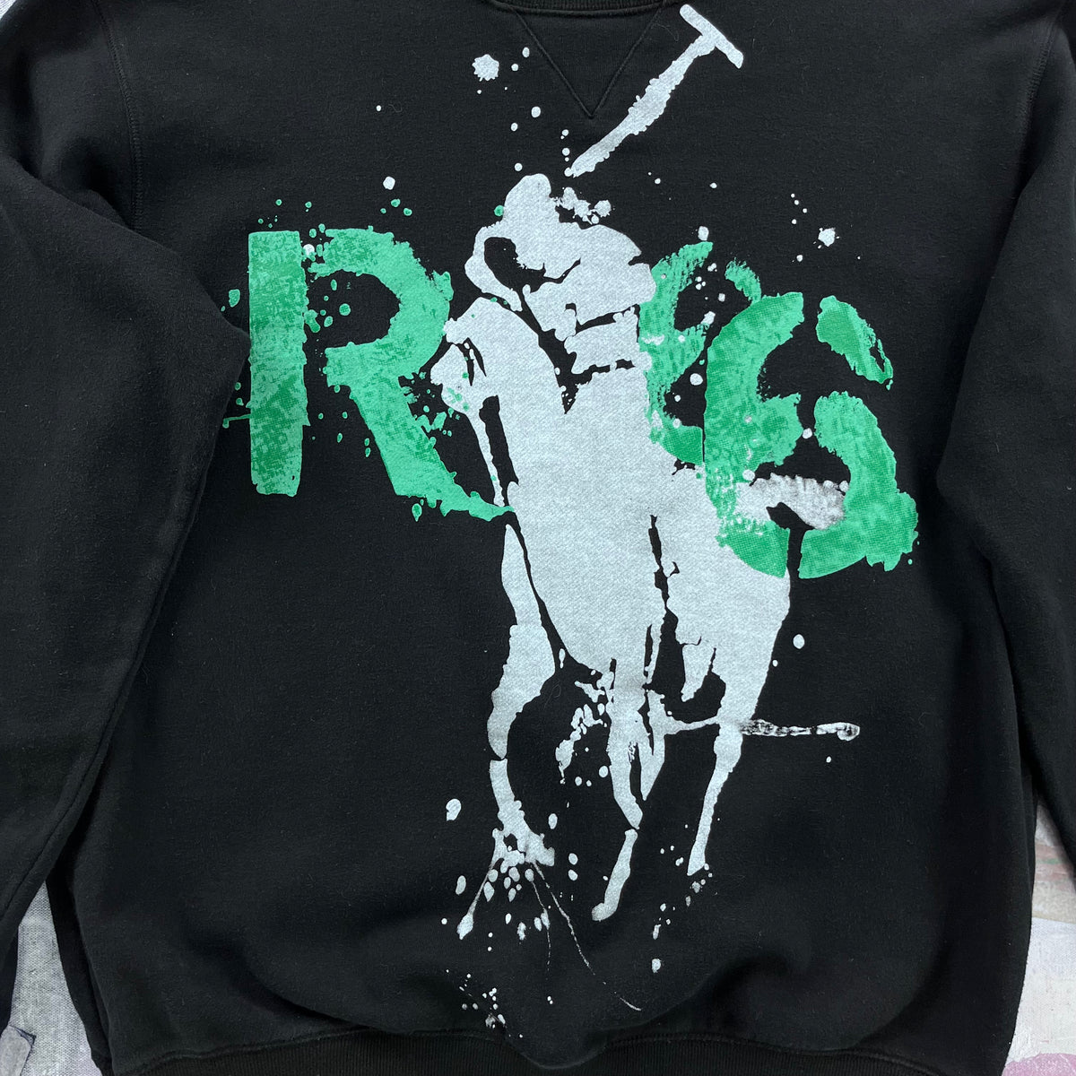 Vintage Polo Ralph Lauren Big Pony Elbow Patch Crewneck Sweatshirt XL