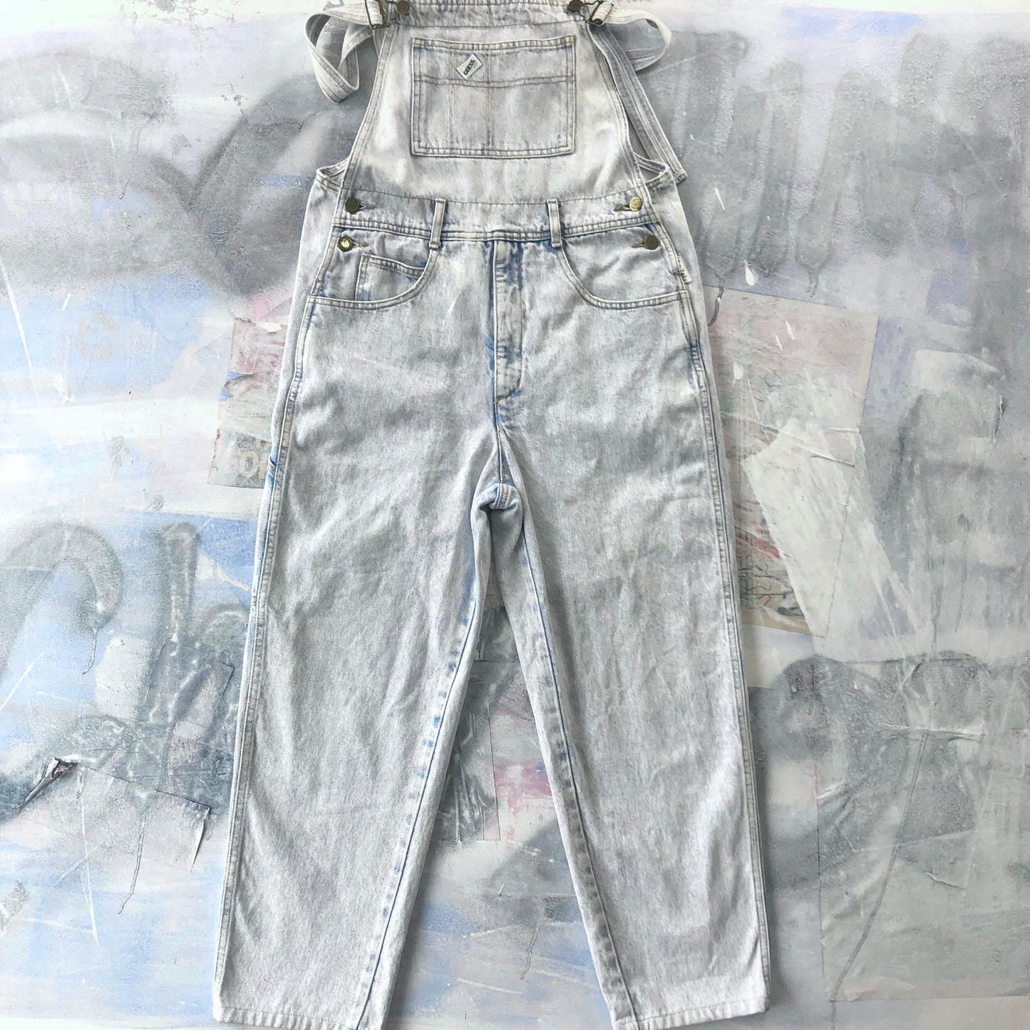 Vintage 90s USA Guess Georges Marciano Washed Denim Overall Jean L