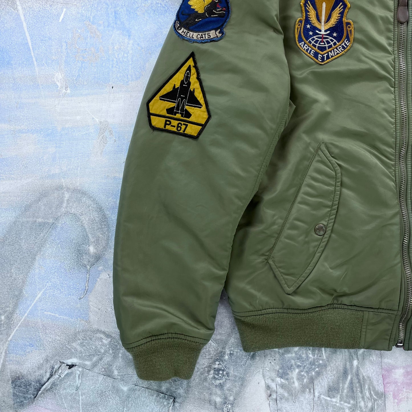Vintage Ralph Lauren Reversible Flight MA-1 Bomber Zip Jacket XL