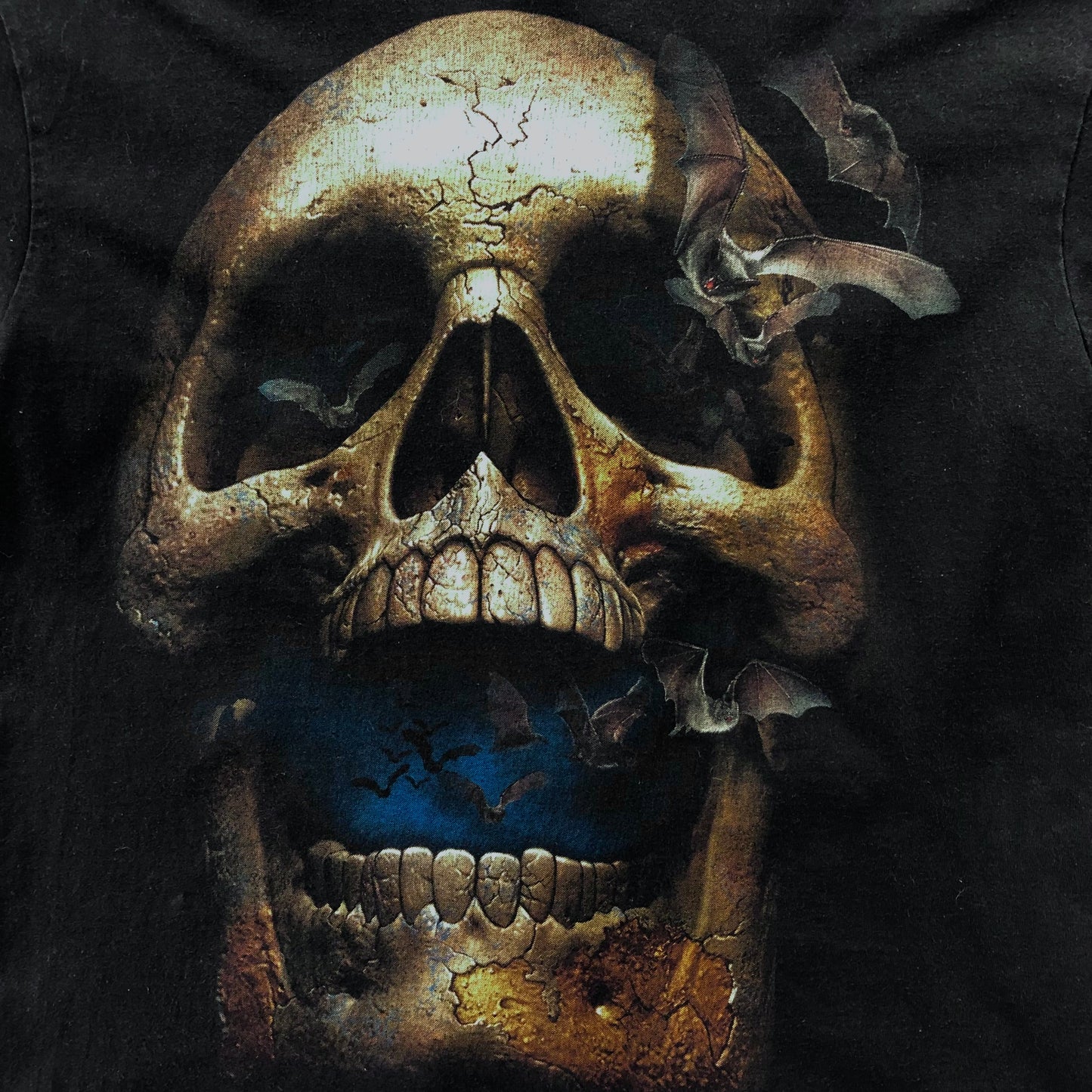 Vintage Y2K Hot Rock Skull & Bats T Shirt M