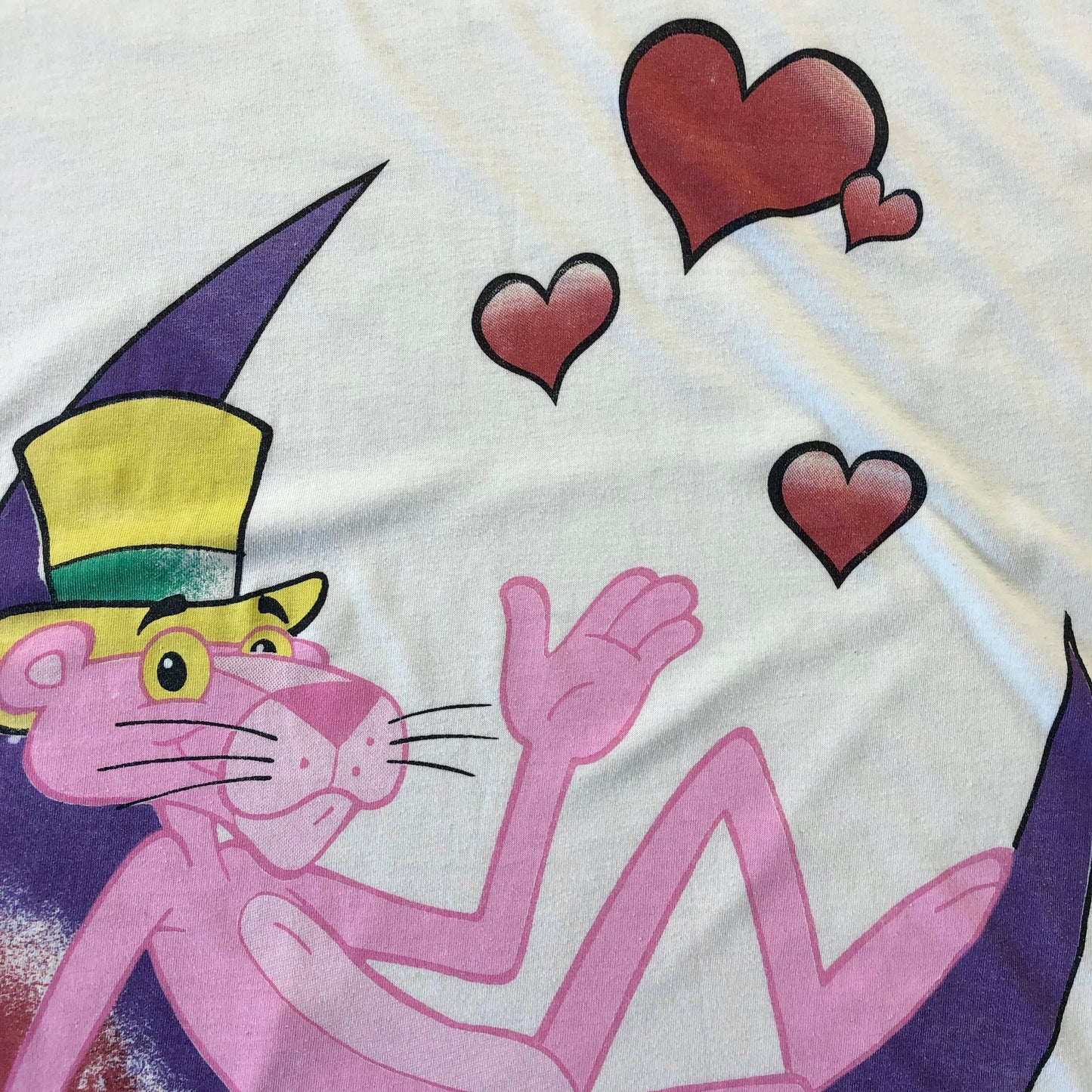 Vintage 90s Pink Panther Moon Hearts Rose Long Sleepwear Shirt L