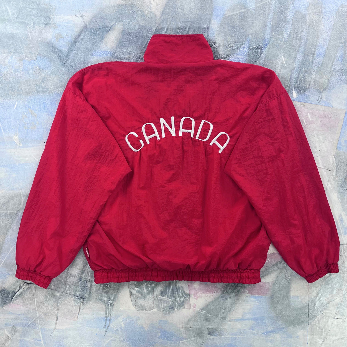 Vintage 90s Puma Team Canada Lined Windbreaker Zip Jacket M