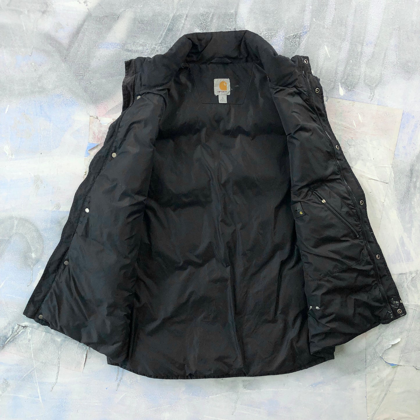 Vintage Carhartt Down Vest Zip Button Jacket L