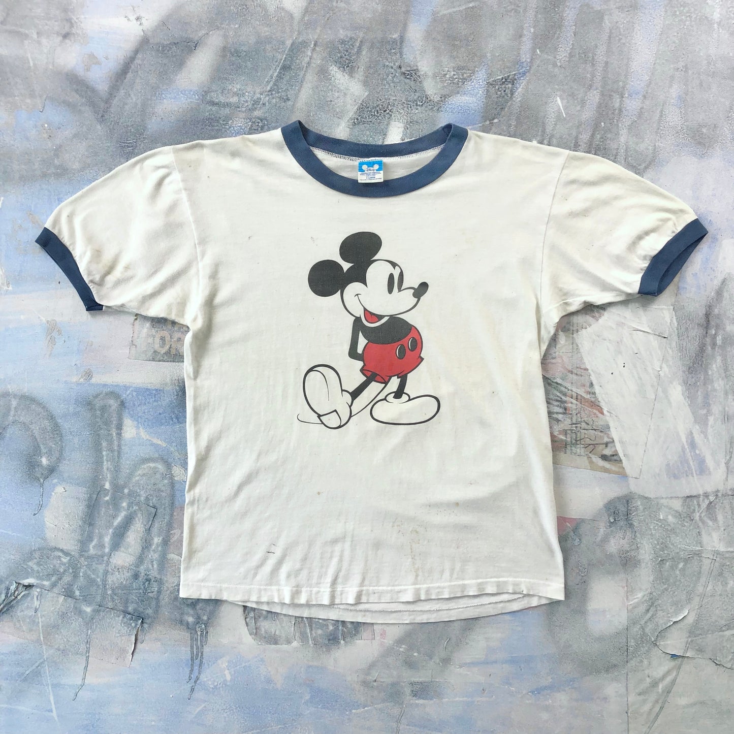 Vintage USA 80s Walt Disney Mickey Mouse Ringer T Shirt XL