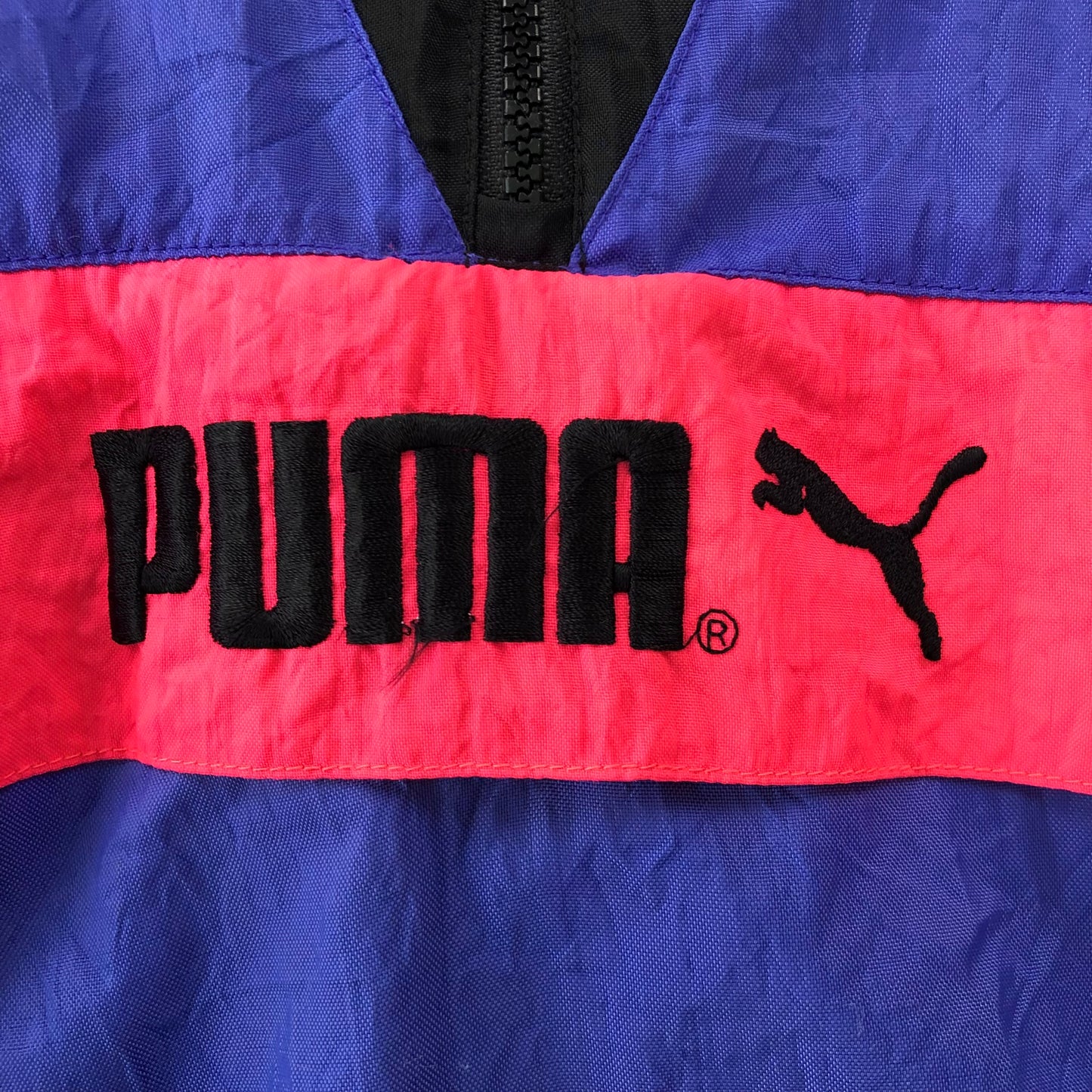 Vintage 90s Puma Colorblock Quarter Zip Hooded Puffer Jacket XL