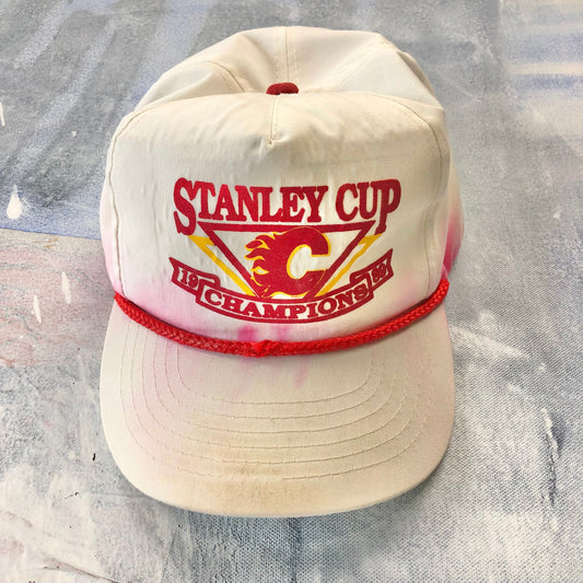 Vintage 1989 Calgary Flames Stanley Cup Champions String Snapback Hat