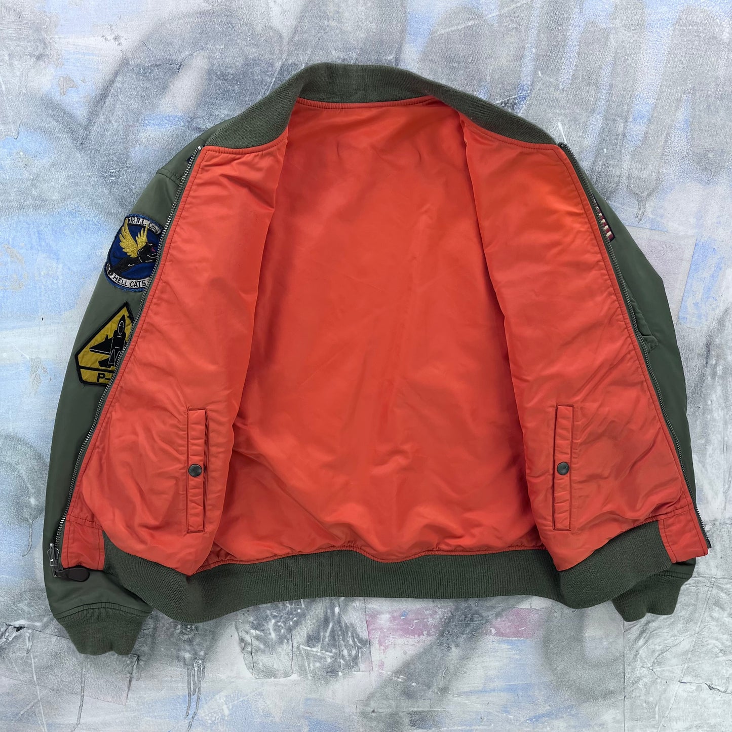 Vintage Ralph Lauren Reversible Flight MA-1 Bomber Zip Jacket XL