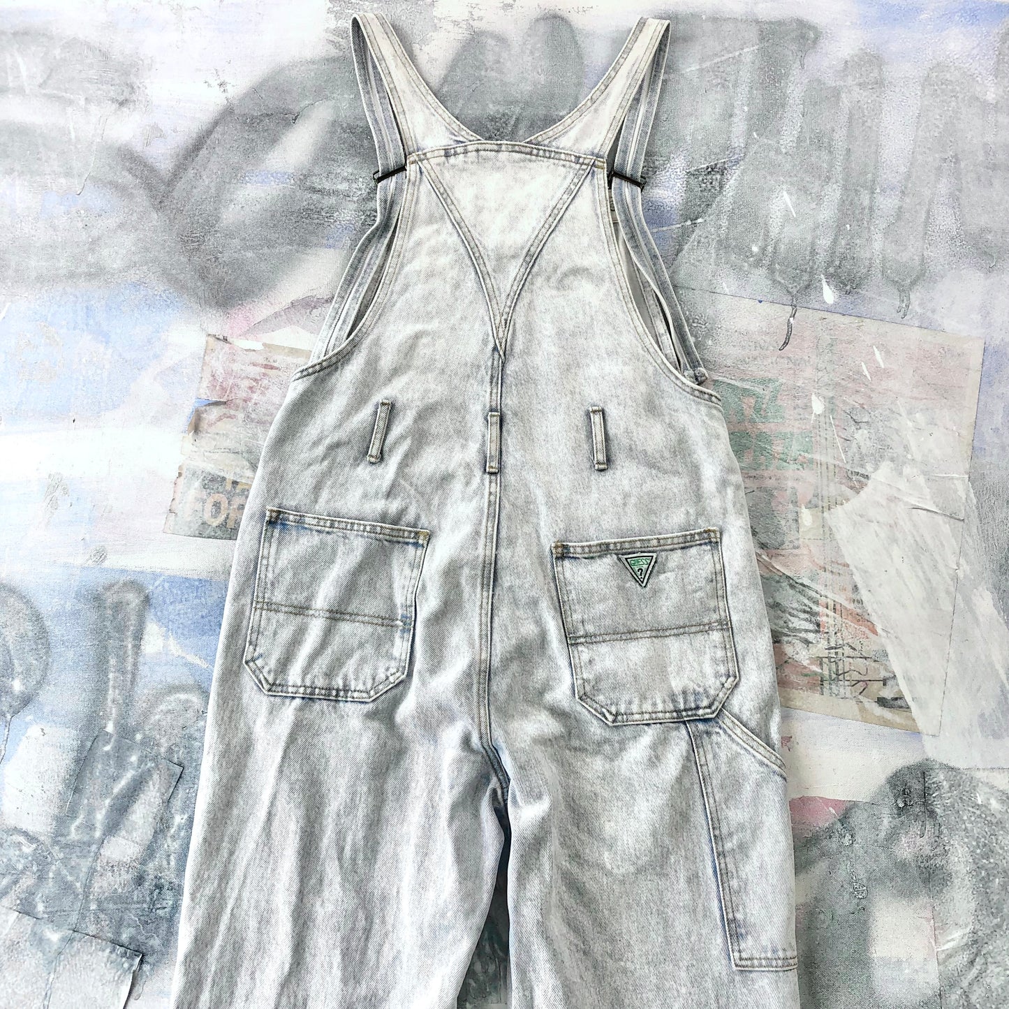 Vintage 90s USA Guess Georges Marciano Washed Denim Overall Jean L