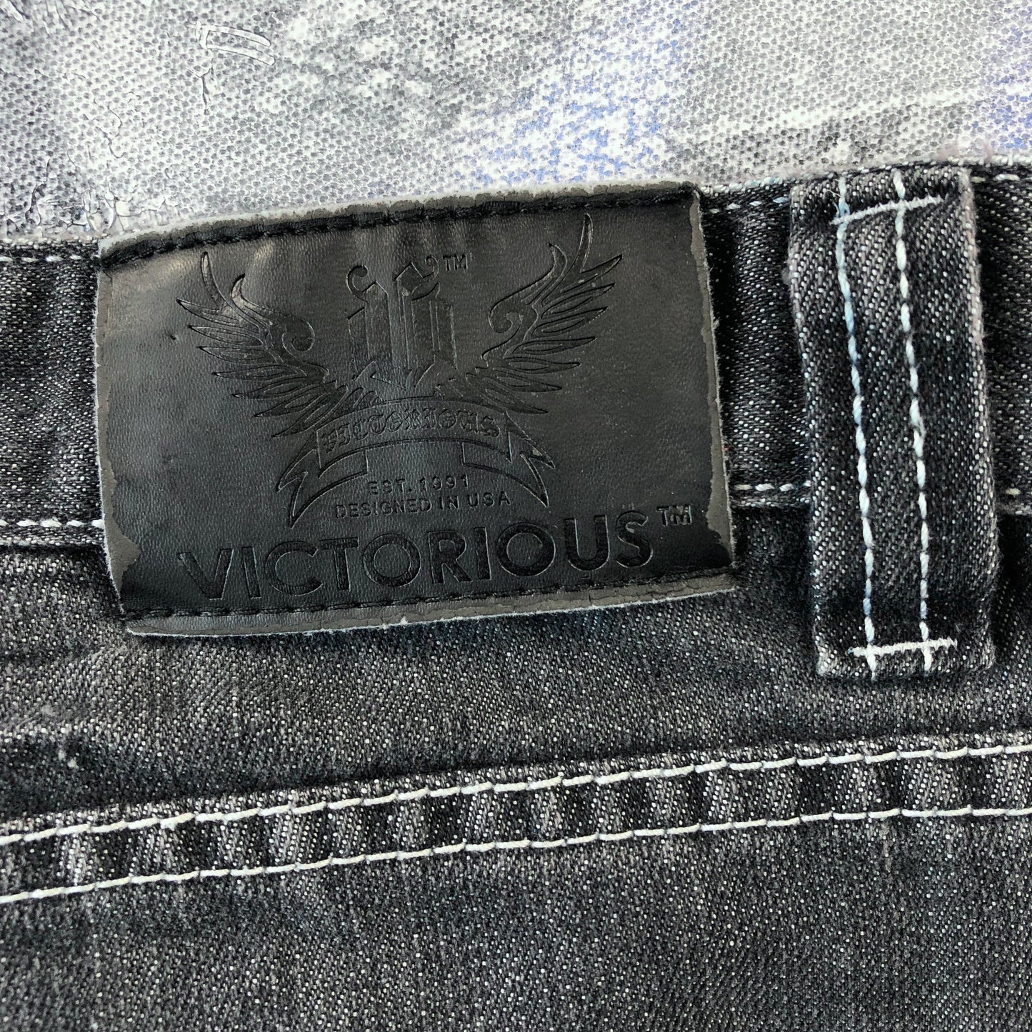 Vintage Y2K Victorious Cannabis Embroided Jort W38
