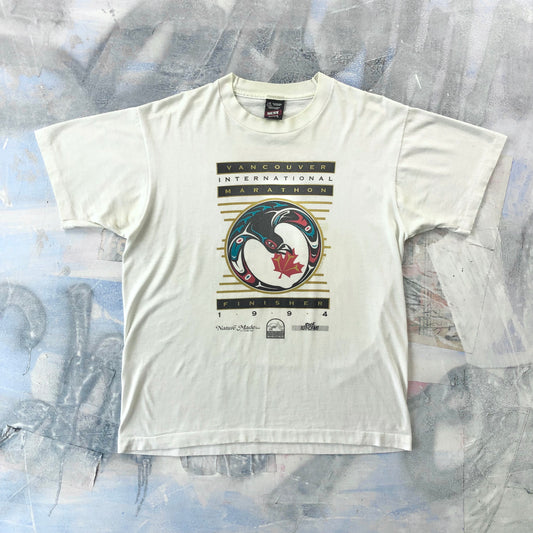 Vintage 90s Vancouver International Marathon Finisher T Shirt L