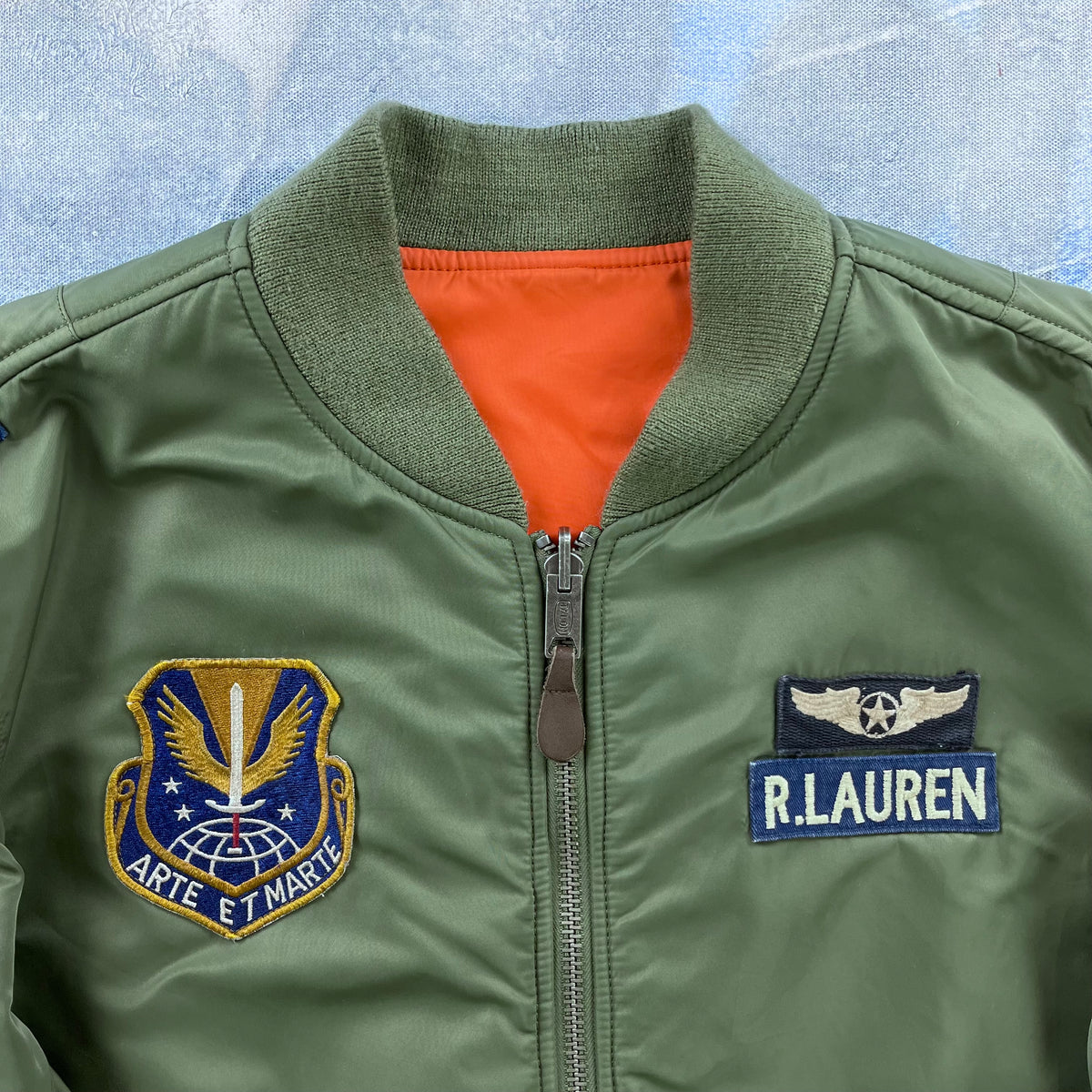 Vintage Ralph Lauren Reversible Flight MA-1 Bomber Zip Jacket XL