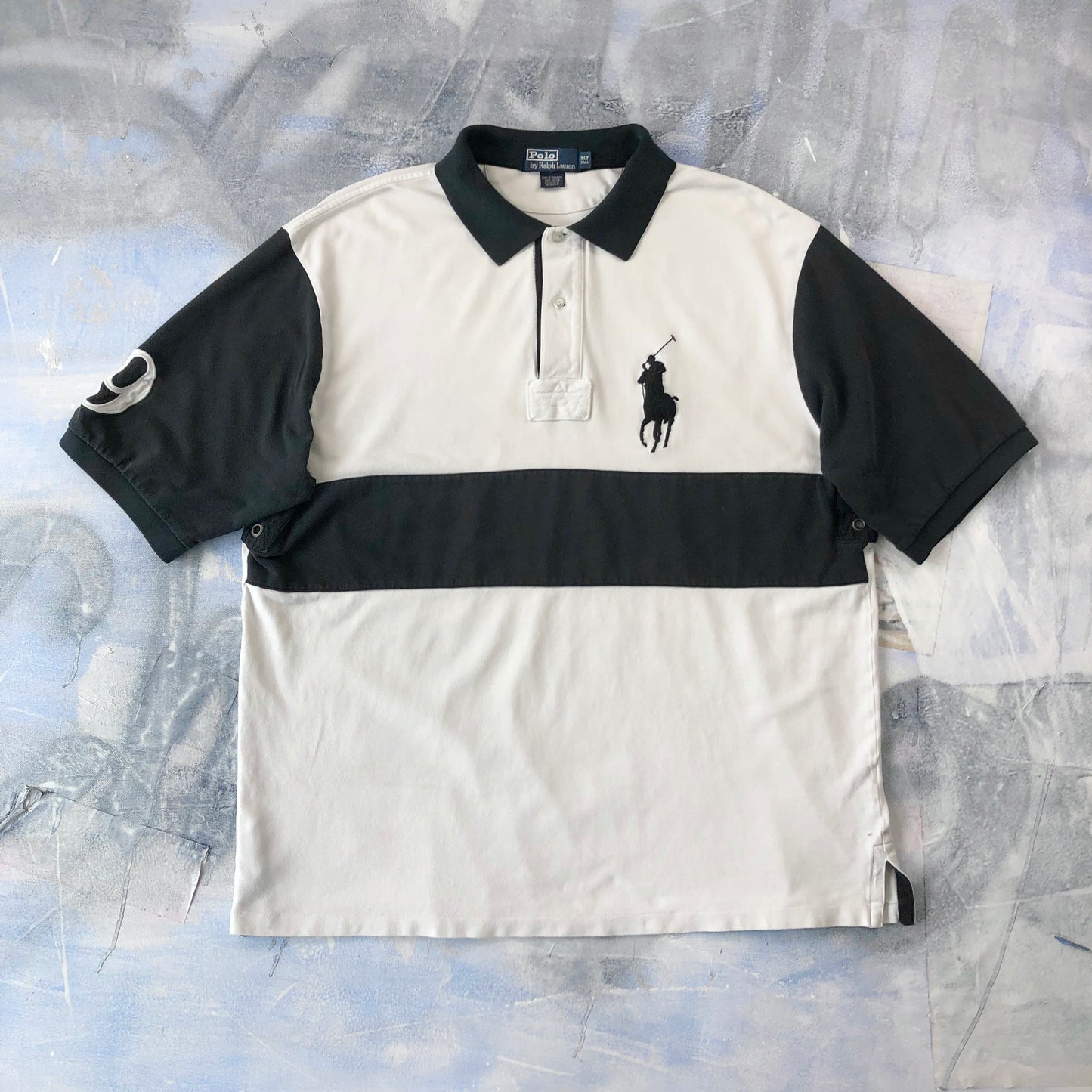 Vintage Polo Ralph Lauren Big Pony Colorblock Polo Shirt XL