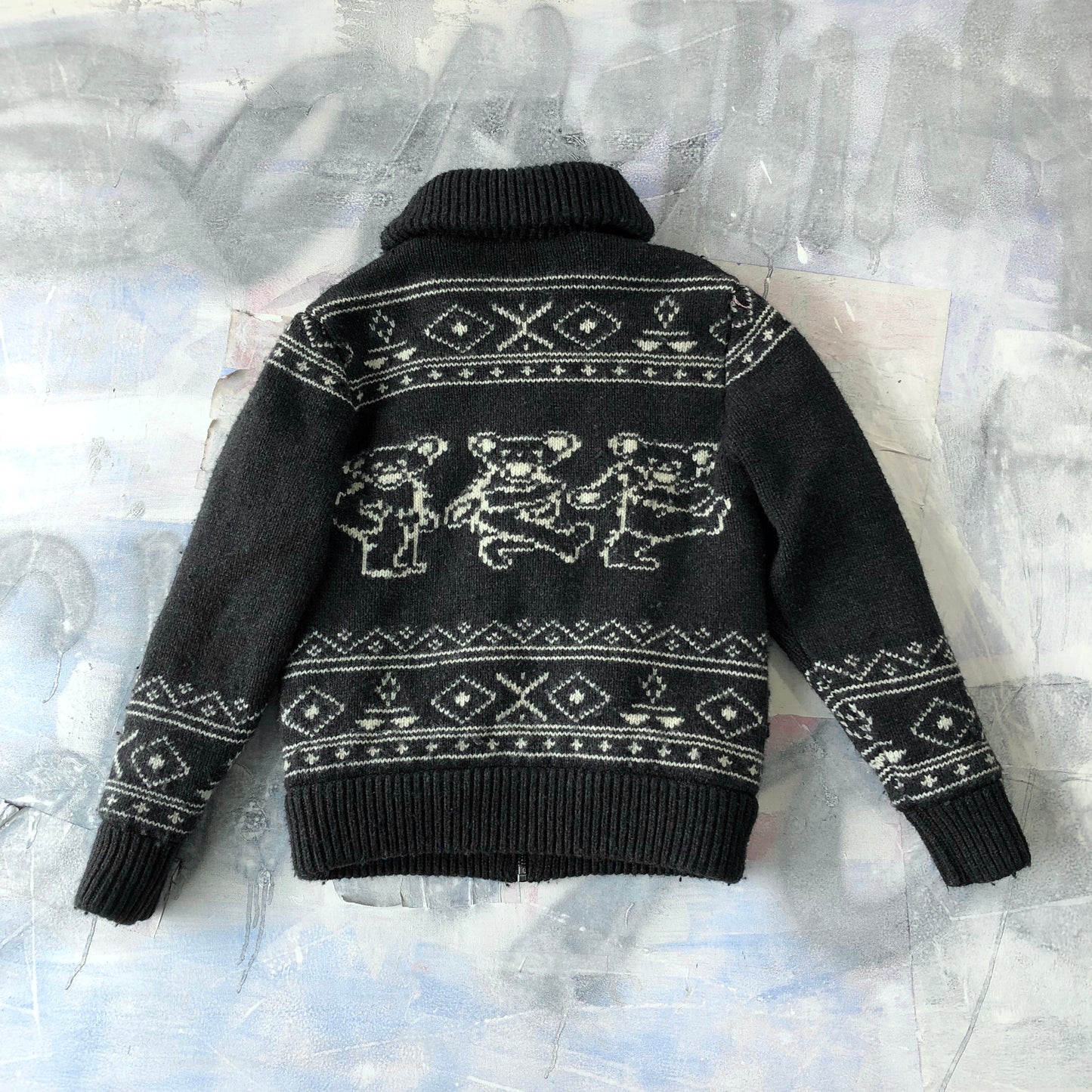 Schott x Grateful Dead Dancing Bears Zip Sweater M
