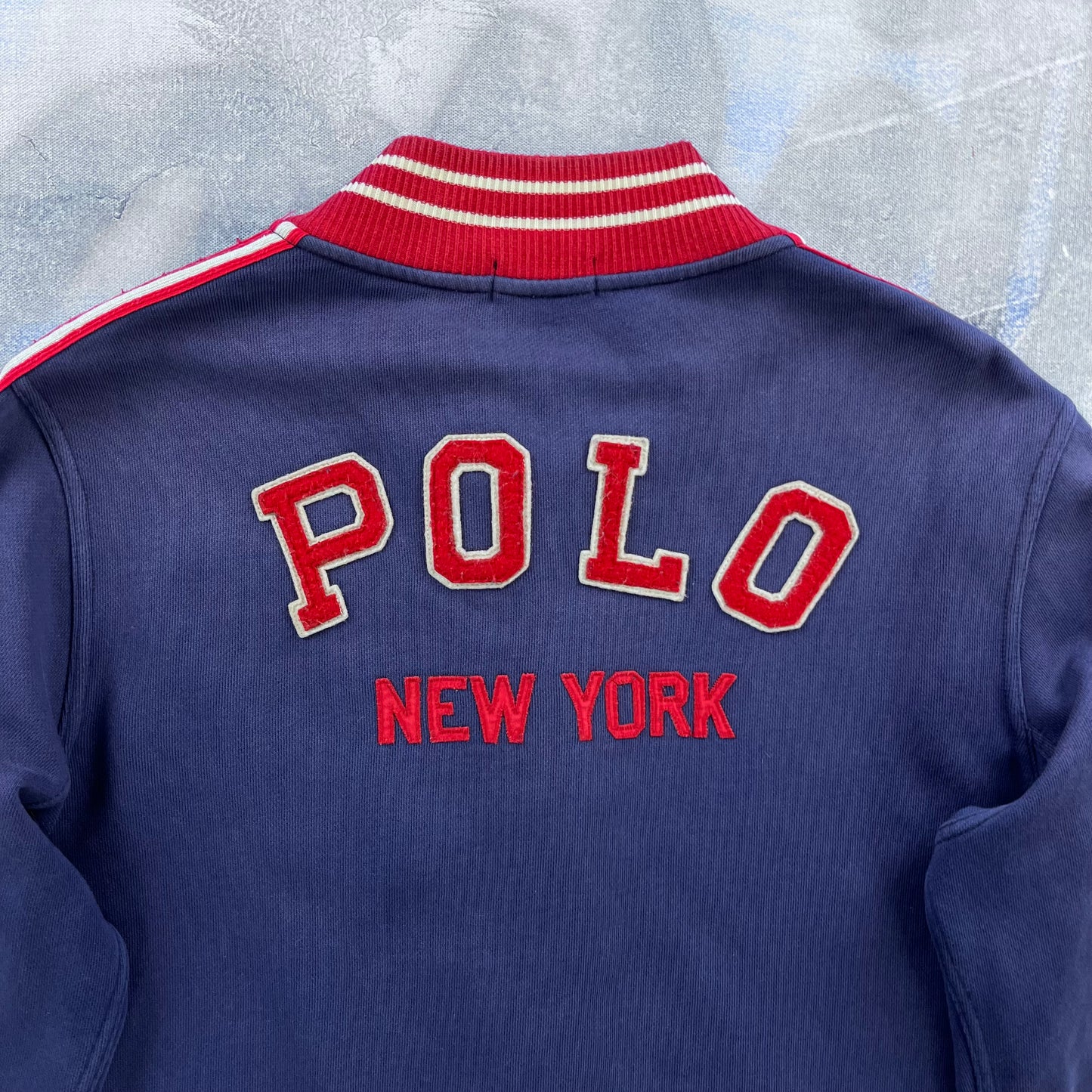 Polo Ralph Lauren New York Varsity Letterman Button Sweatshirt L
