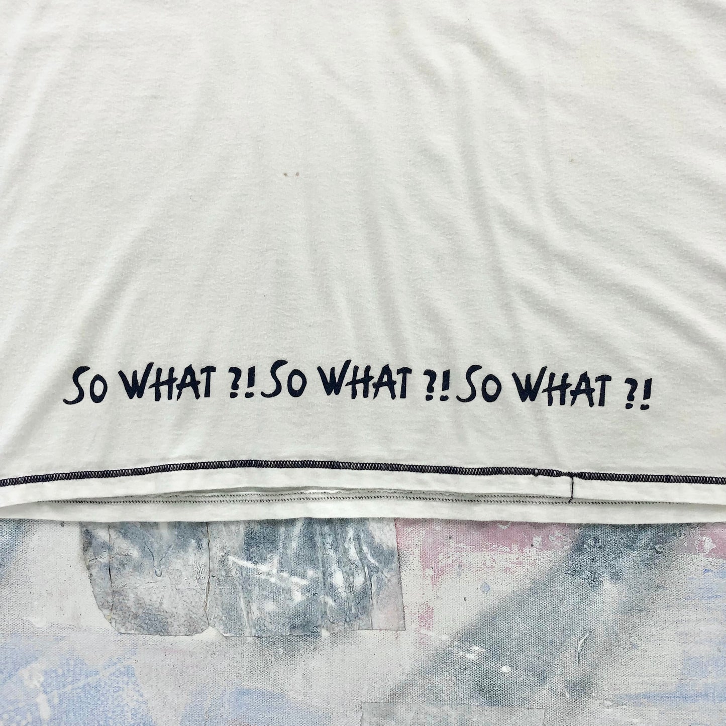 Vintage 80s So What?! So What?! So What?! Ringer T Shirt L