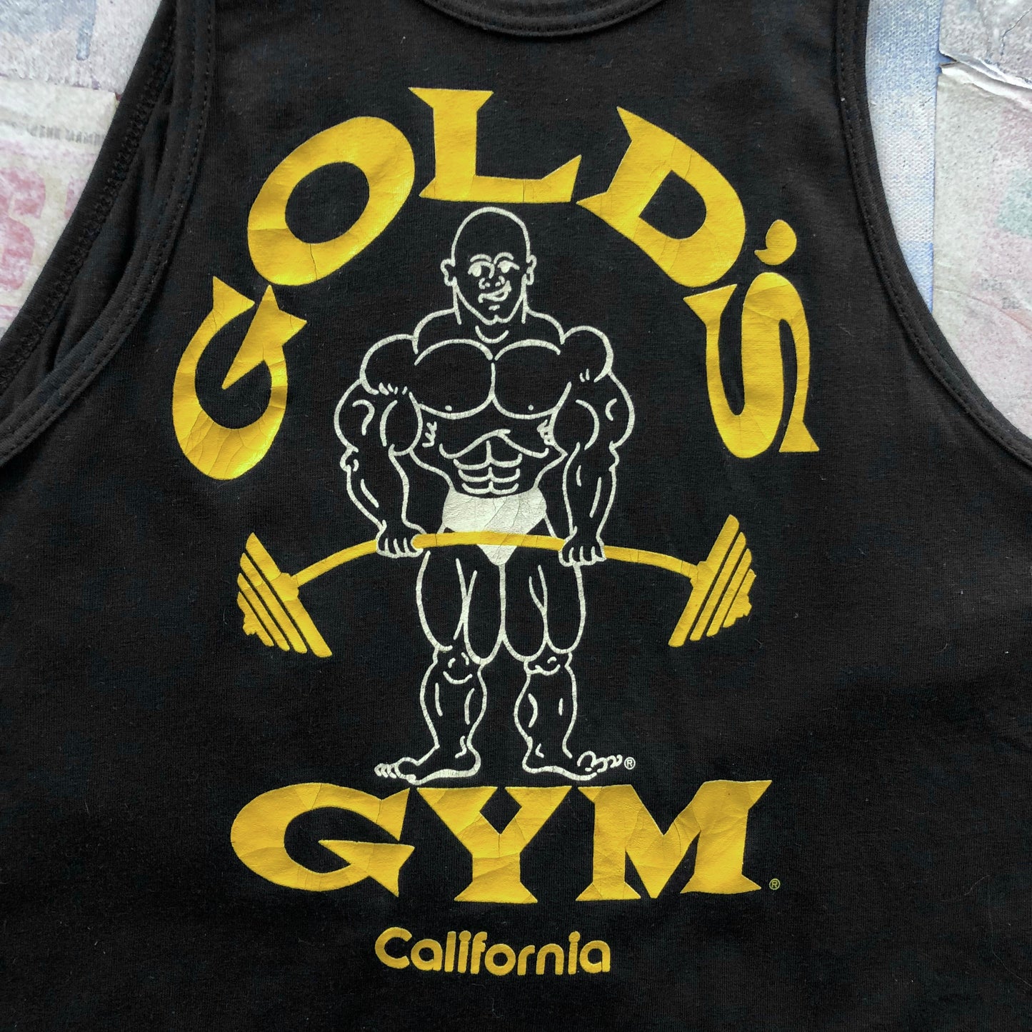 Vintage USA 70s Golds Gym California Single Stitch Tank Top XL