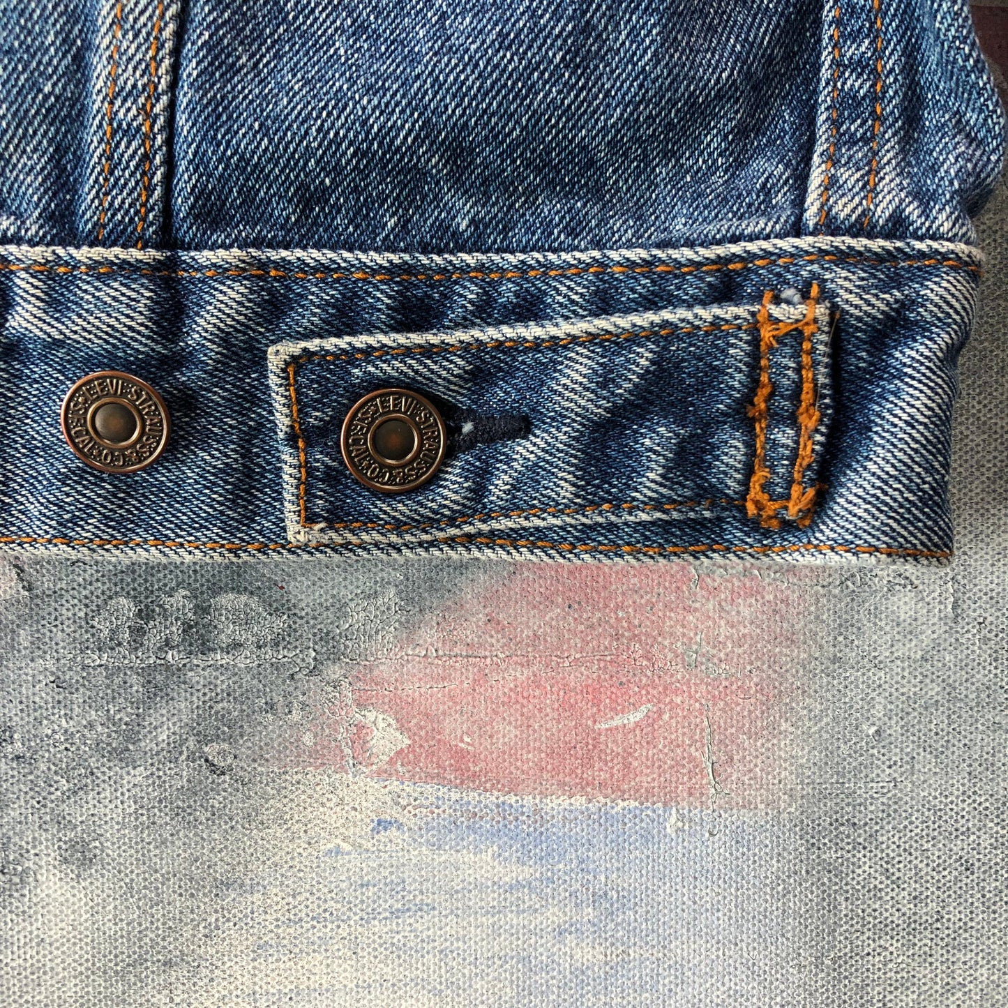 Vintage Levis Orange Tab Denim Button Jacket L