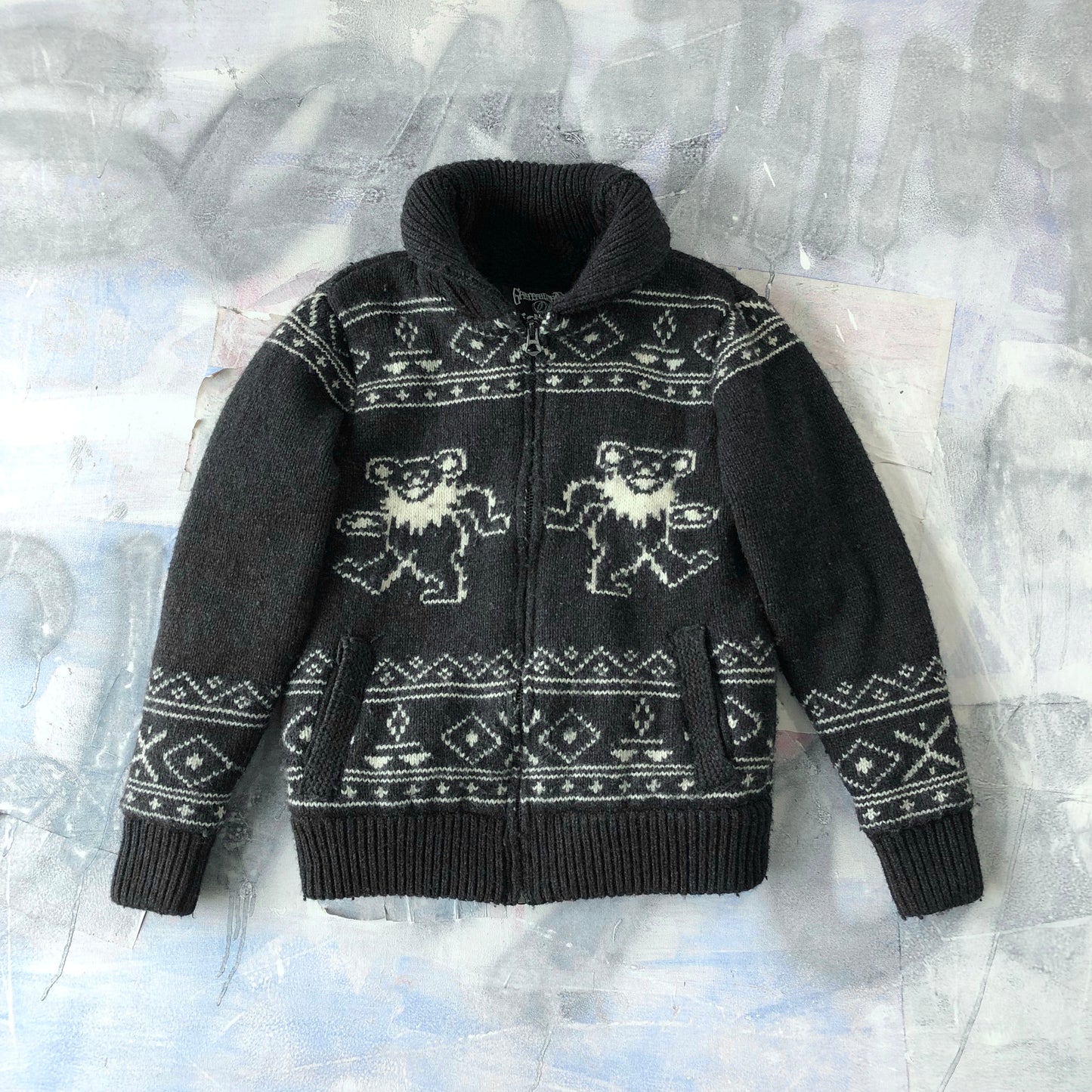 Schott x Grateful Dead Dancing Bears Zip Sweater M
