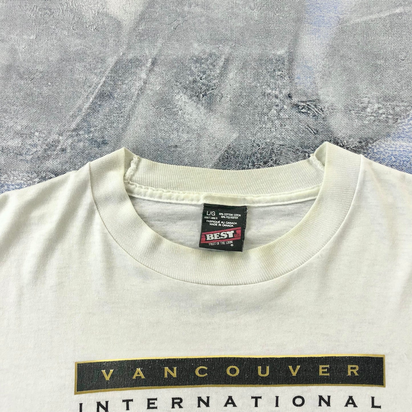 Vintage 90s Vancouver International Marathon Finisher T Shirt L