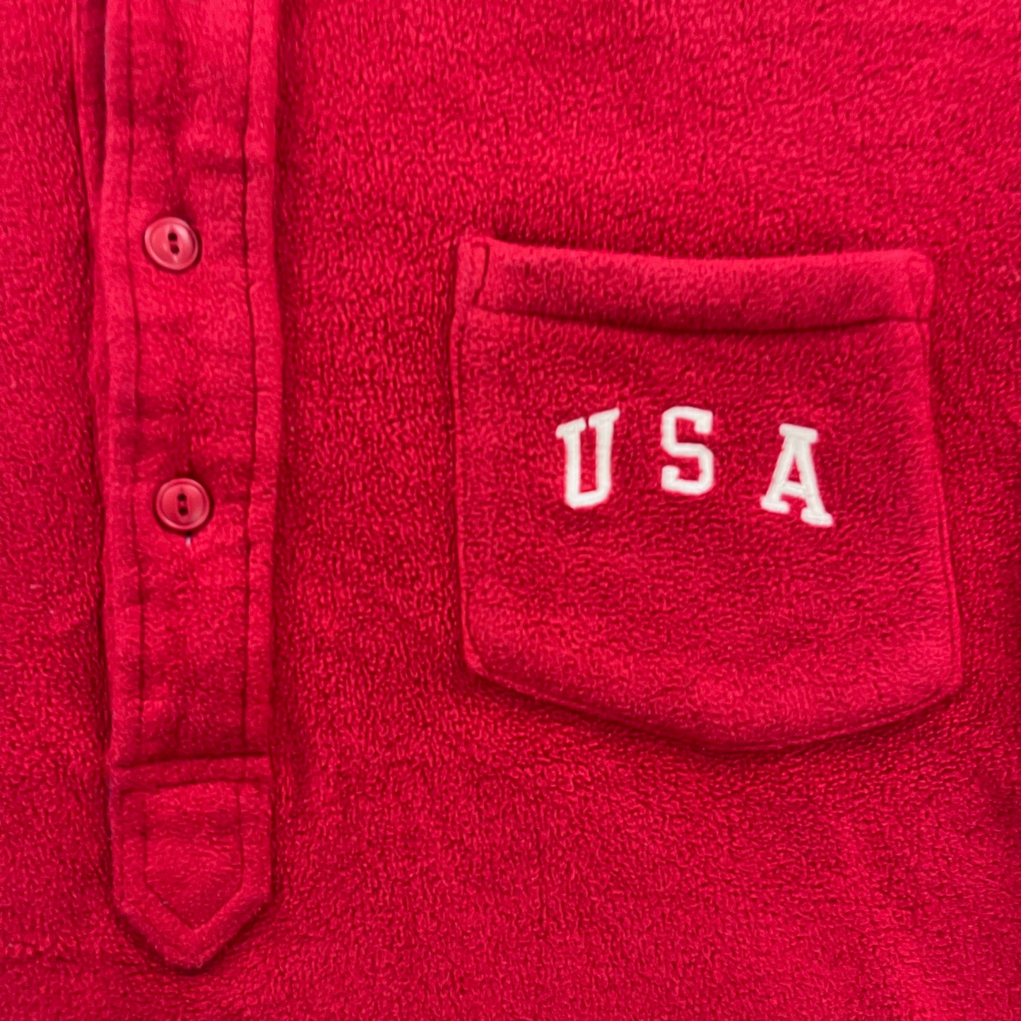Vintage Polo Sport USA Quarter Button Fleece Sweatshirt XL