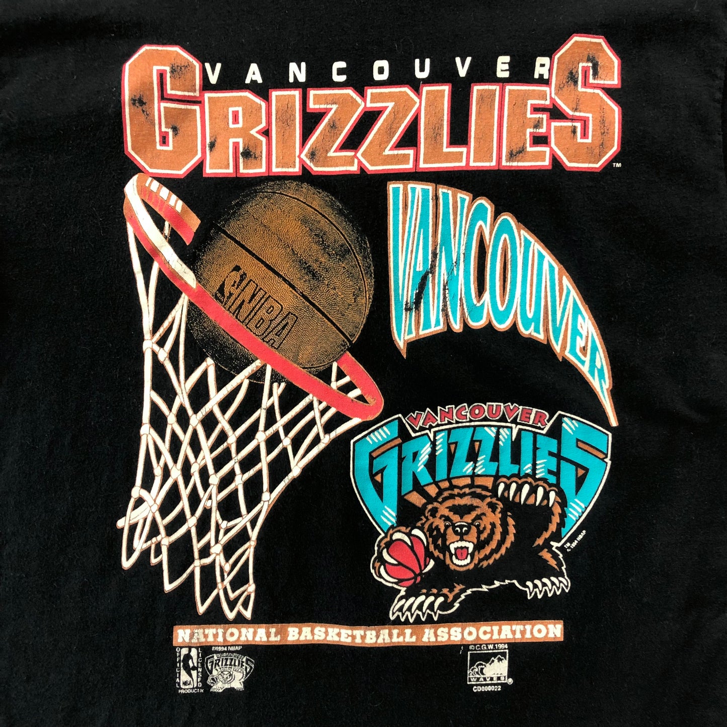 Vintage 90s NBA Vancouver Grizzlies T Shirt M