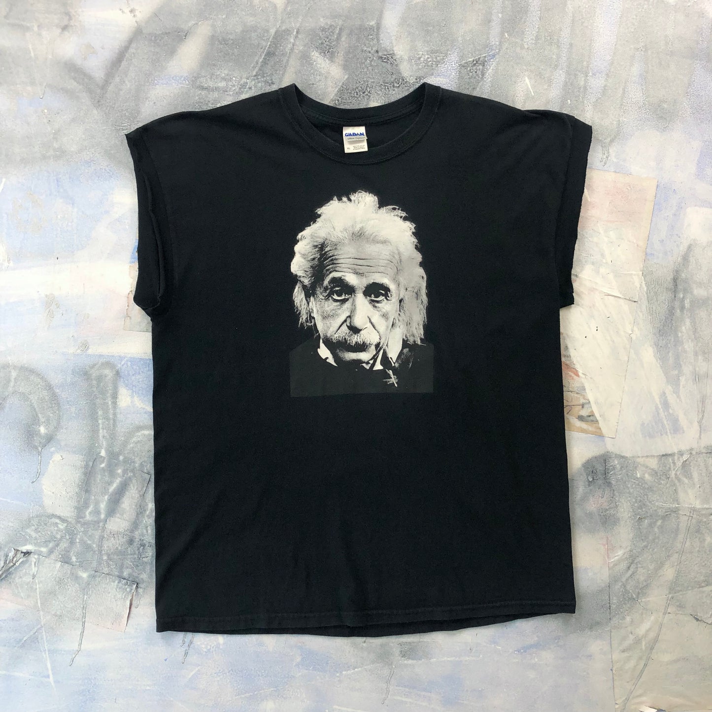 Vintage Albert Einstein Custom Cut Off T Shirt XL