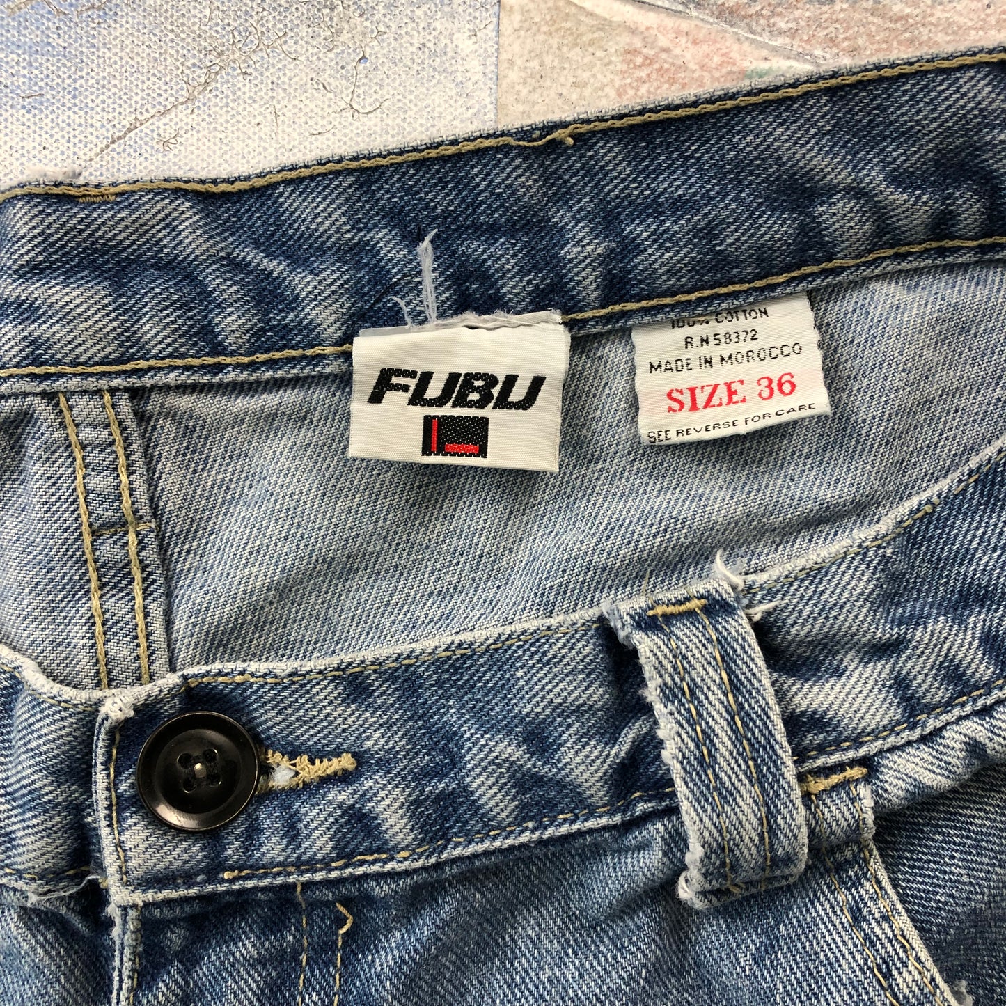 Fubu Loose Fit Retro Carpenter Jean W36