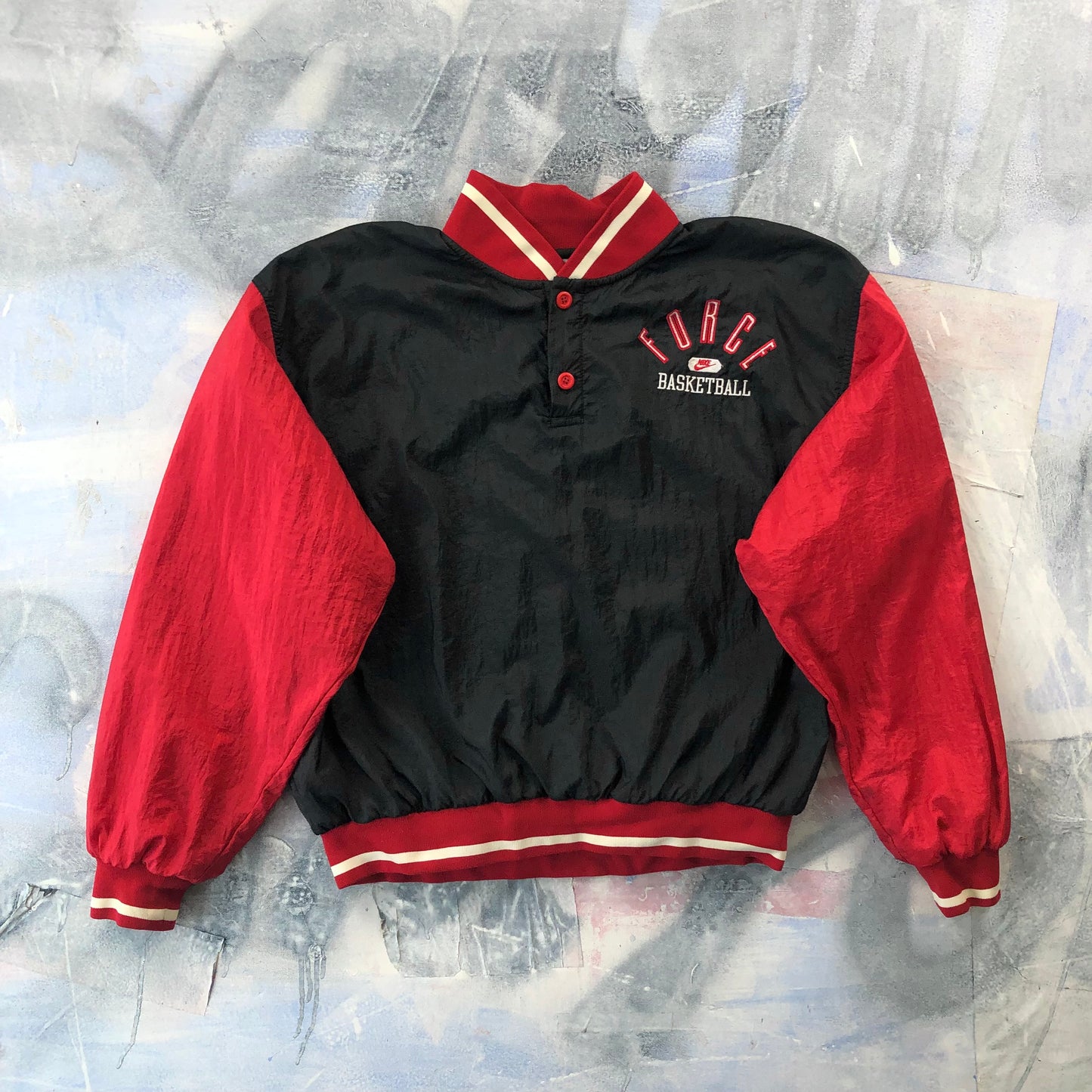 Vintage 90s Nike Force Basketball Pullover Windbreaker Jacket M