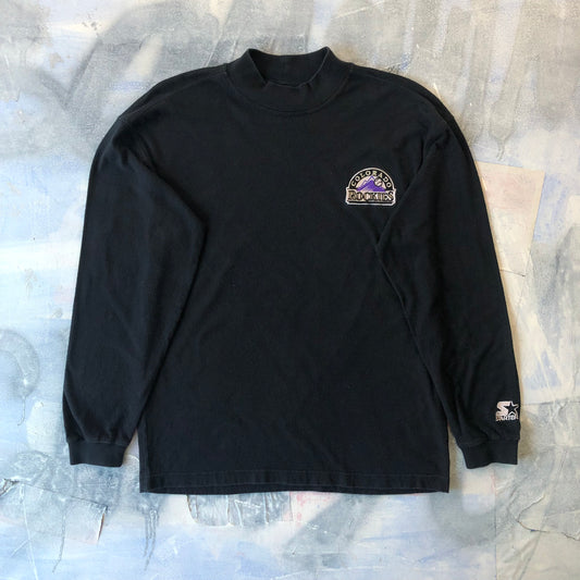 Vintage Starter MLB Colorado Rockies Long Sleeve Mock Neck Shirt M