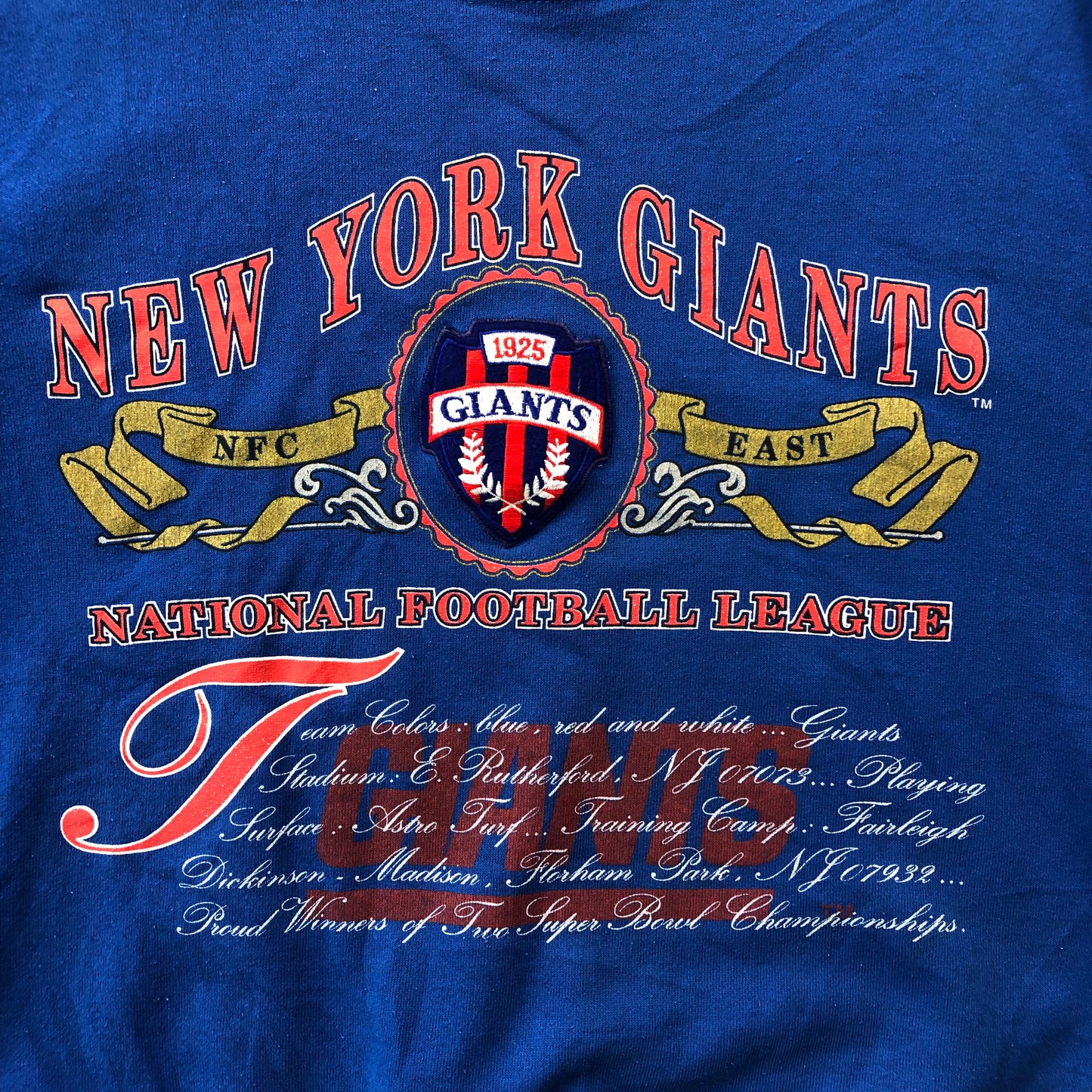 NFL New York Giants Nutmeg USA 90s Crewneck Sweatshirt L