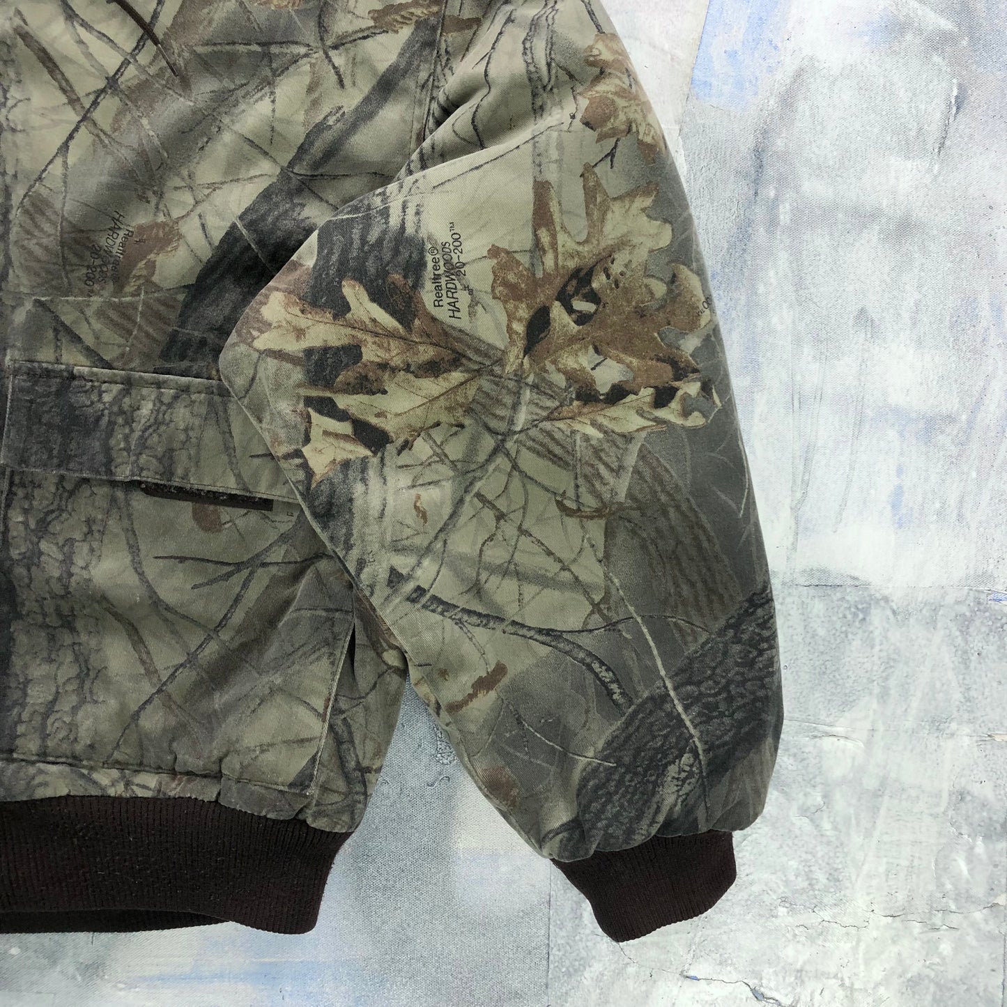 Vintage Real Tree Quilted Lined Hooded Zip Jacket XXL