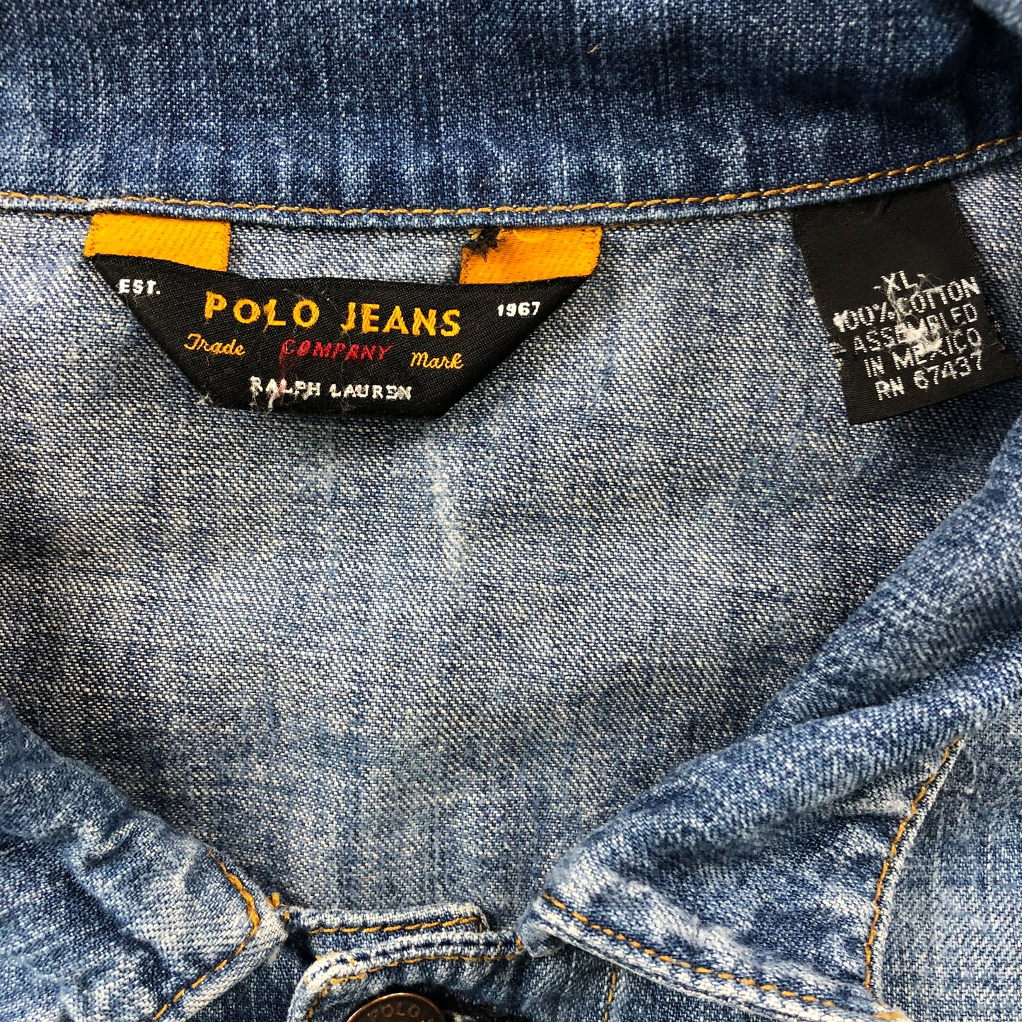 Polo Jeans Company Ralph Lauren Retro Denim Button Jacket XL