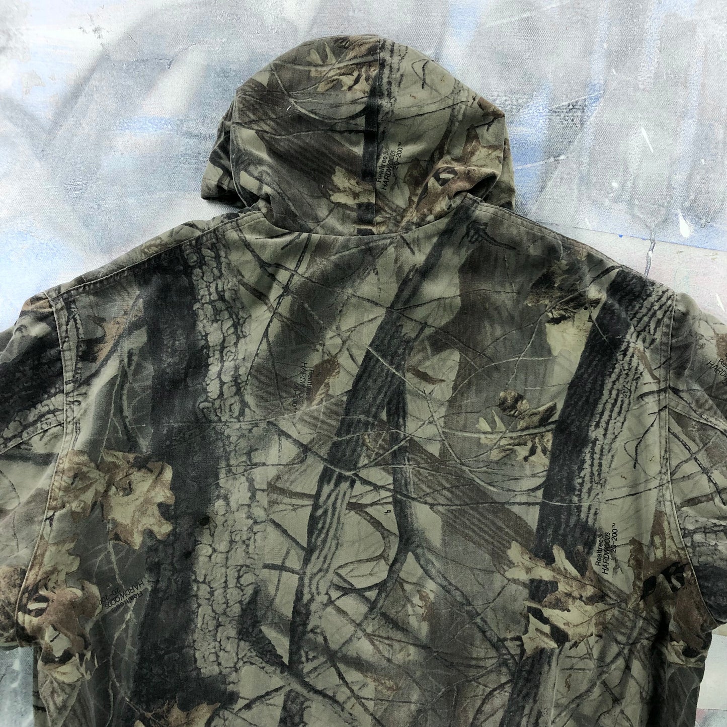 Vintage Real Tree Quilted Lined Hooded Zip Jacket XXL