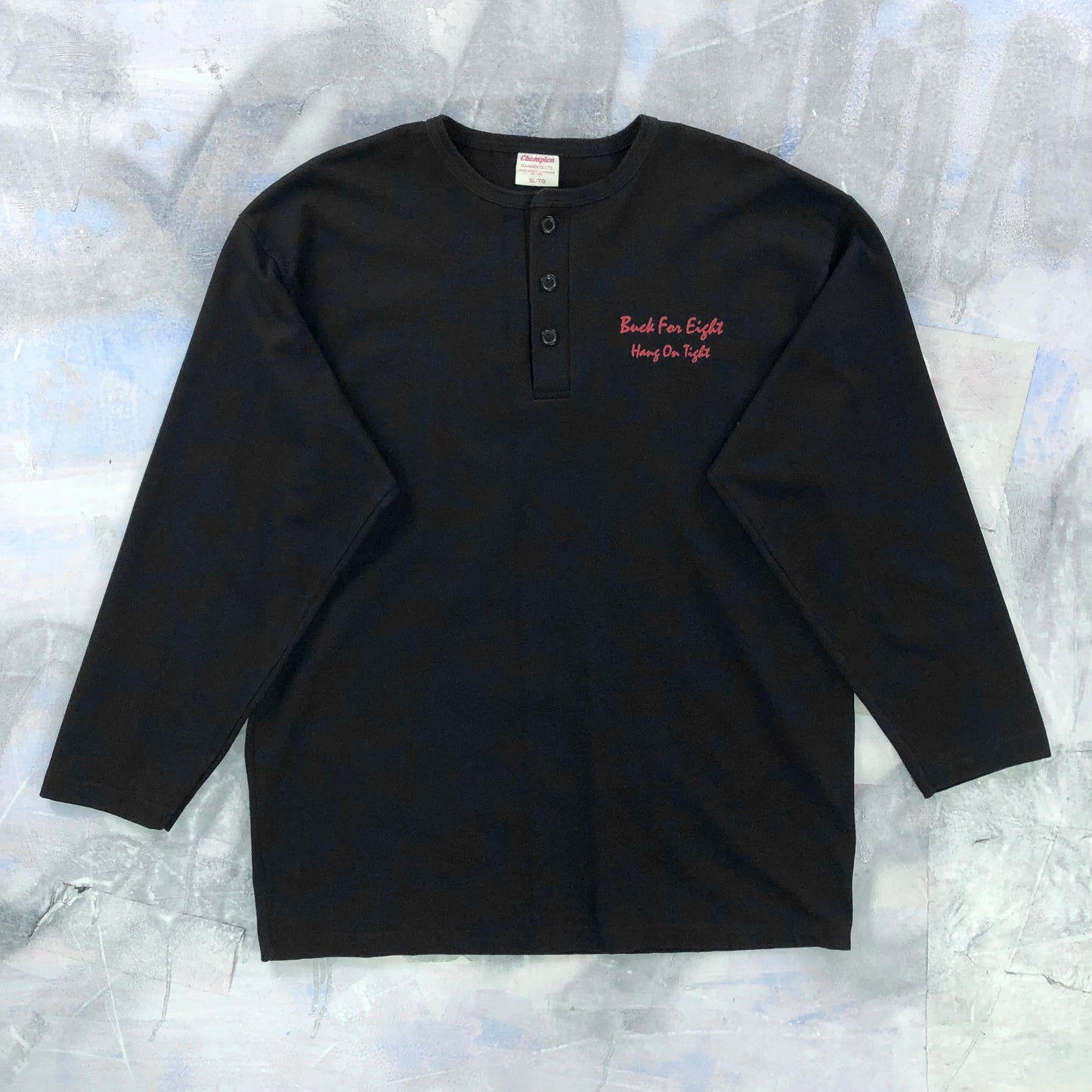 Vintage 90s Buck For Eight Hang On Tight Bull Rider Heavyweight Long Sleeve Shirt XL